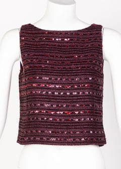 Chanel Purple Sequin Emebllished Sleeveless Top cruise 2000