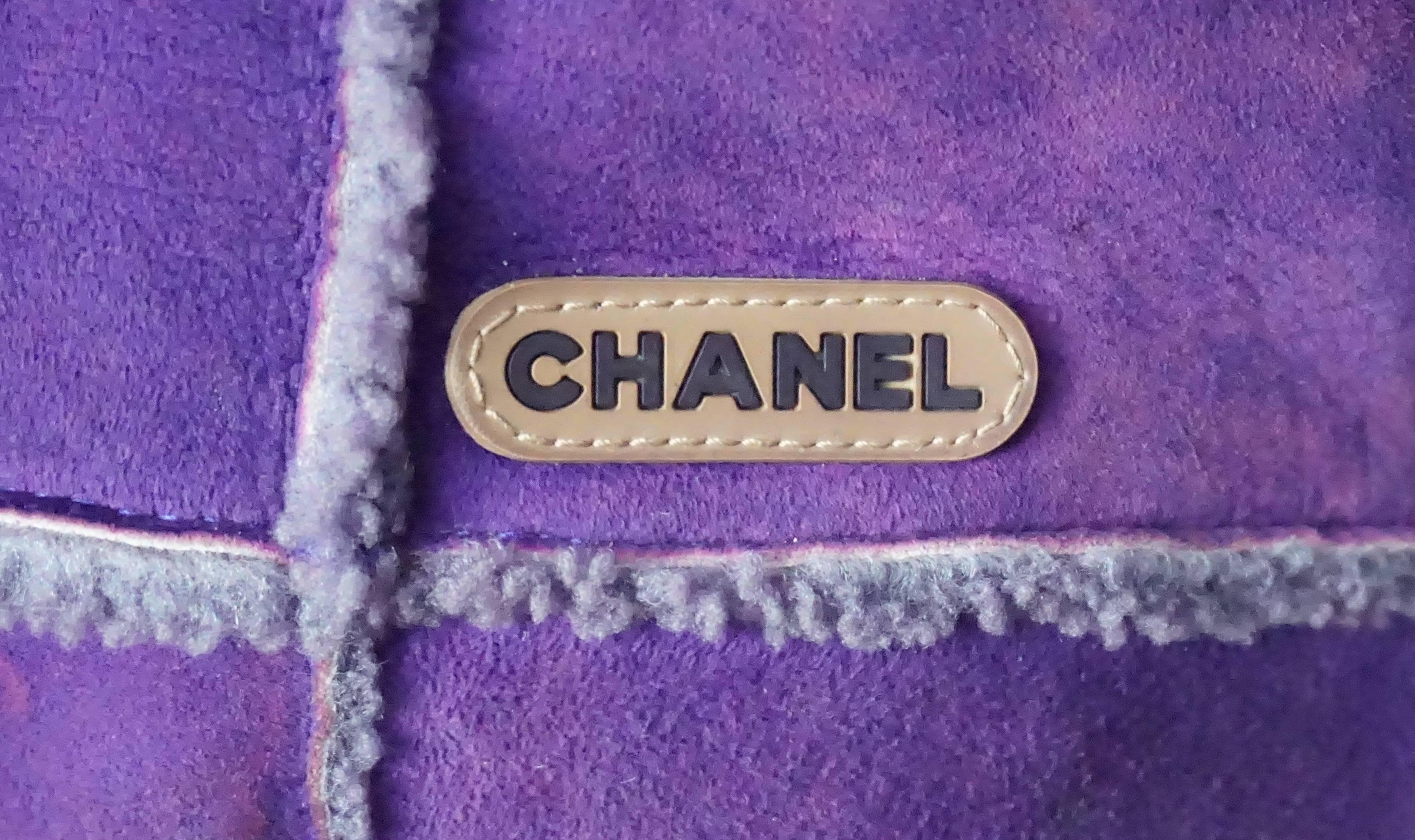 Chanel Purple Sherling Coat - 40 - 00A 2