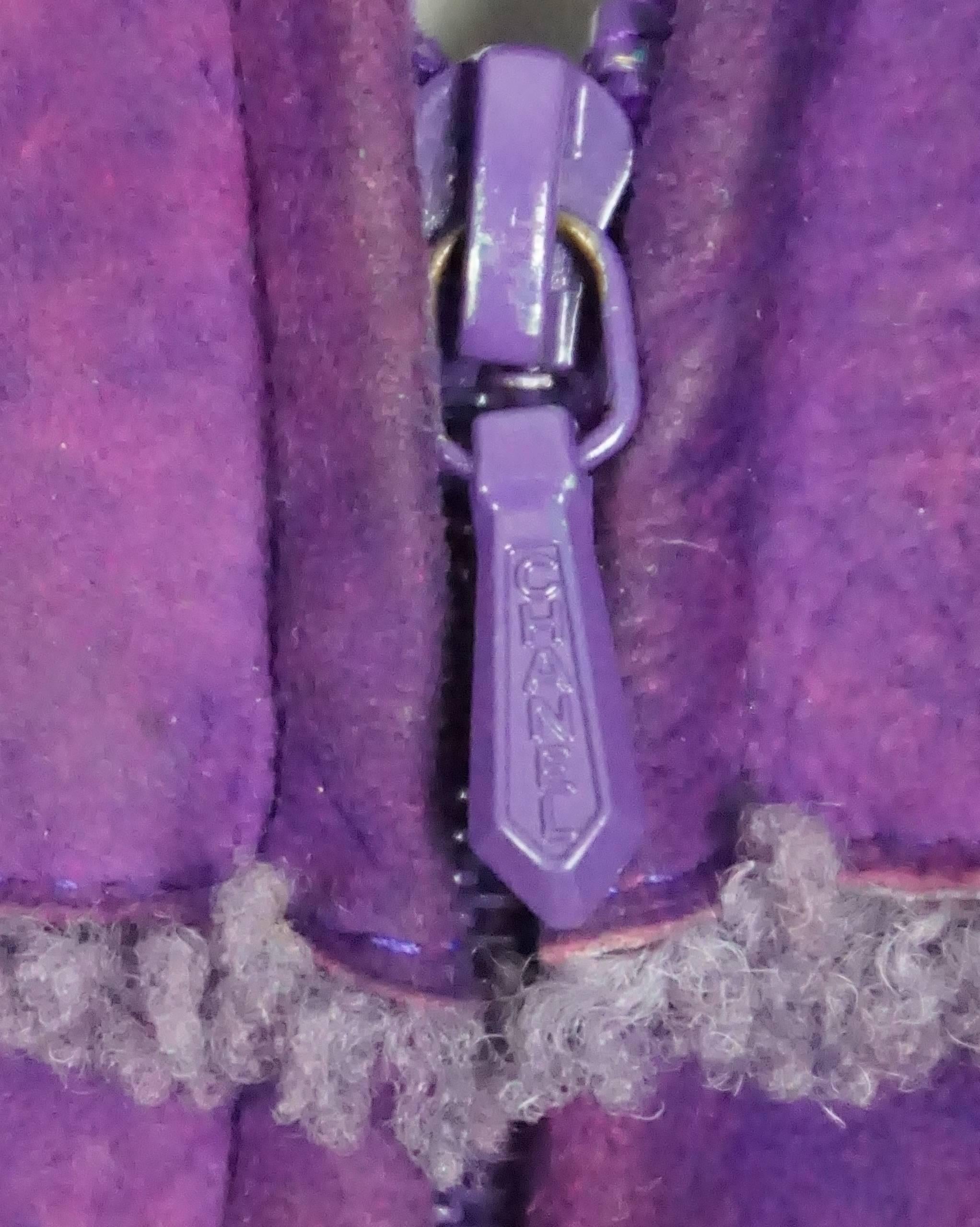 Chanel Purple Sherling Coat - 40 - 00A 3