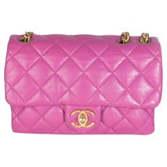 Chanel Purple Shiny Aged Quilted Calfskin Small Pillow Crush Flap Bag