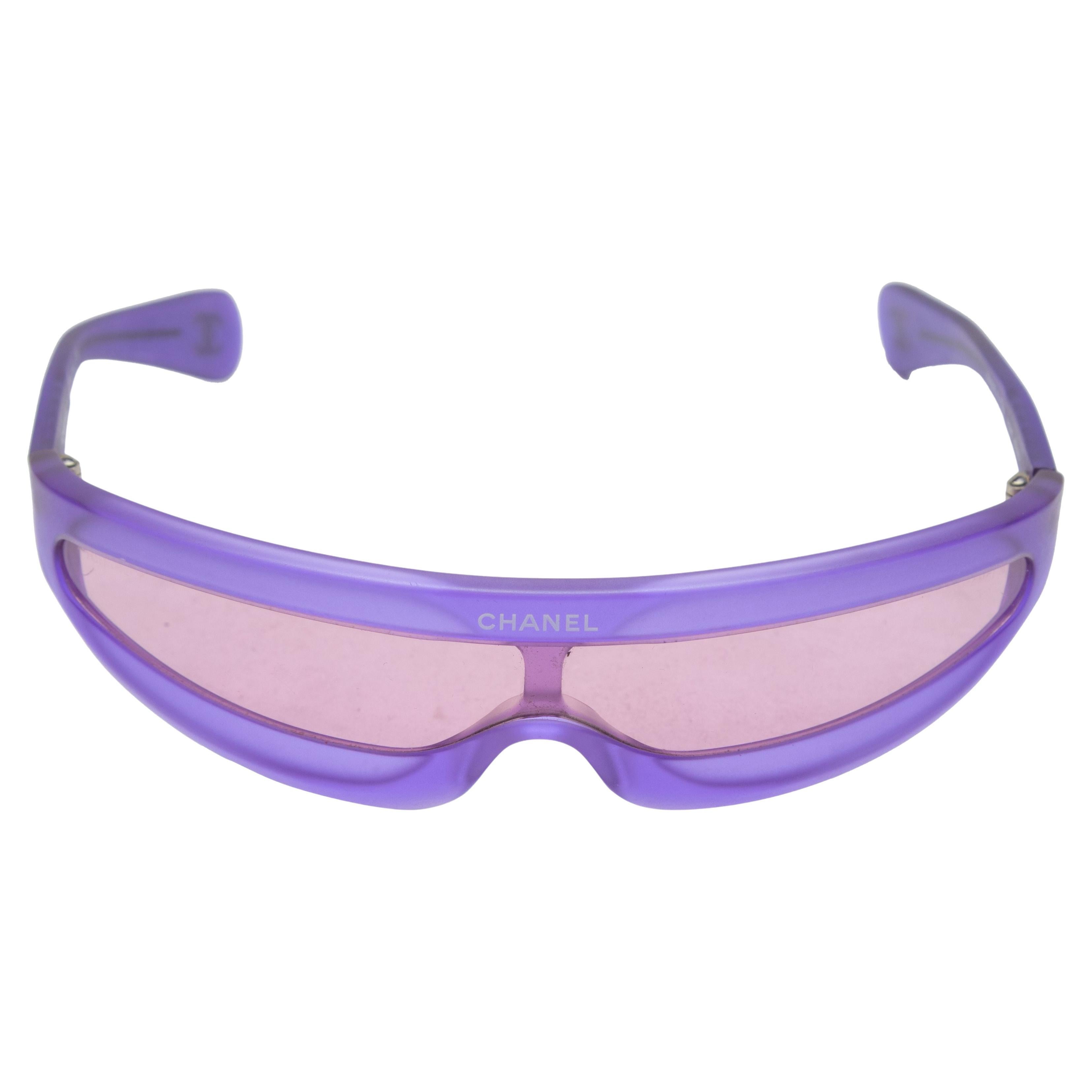 Chanel Purple Spring/Summer 2001 Shield Sunglasses