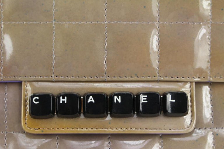 Chanel PurpleTaupe Chocolate Bar Quilted Keyboard Chain Flap 104c54