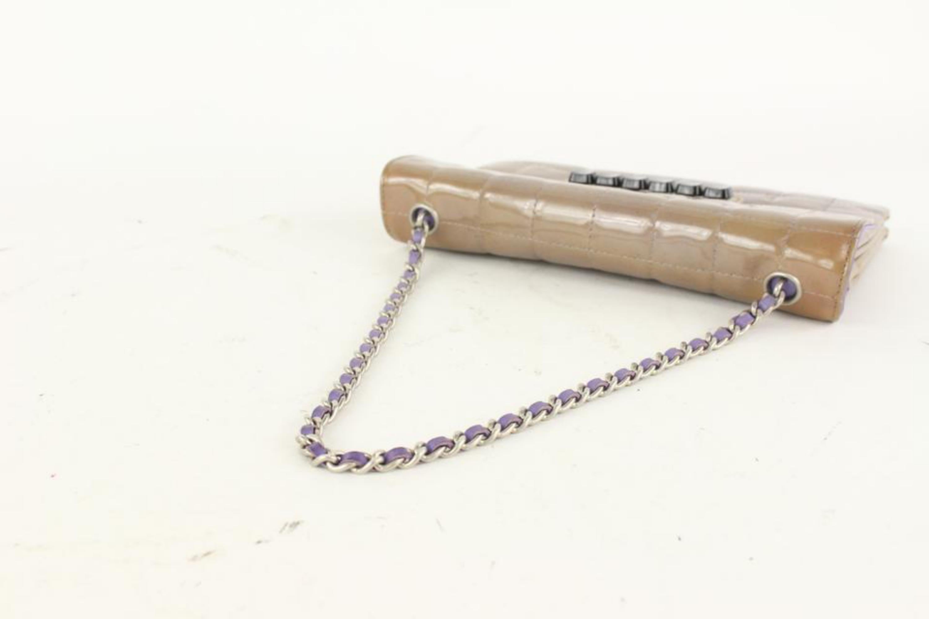 Chanel Purple-Taupe Chocolate Bar Quilted Keyboard Chain Flap 104c54 1