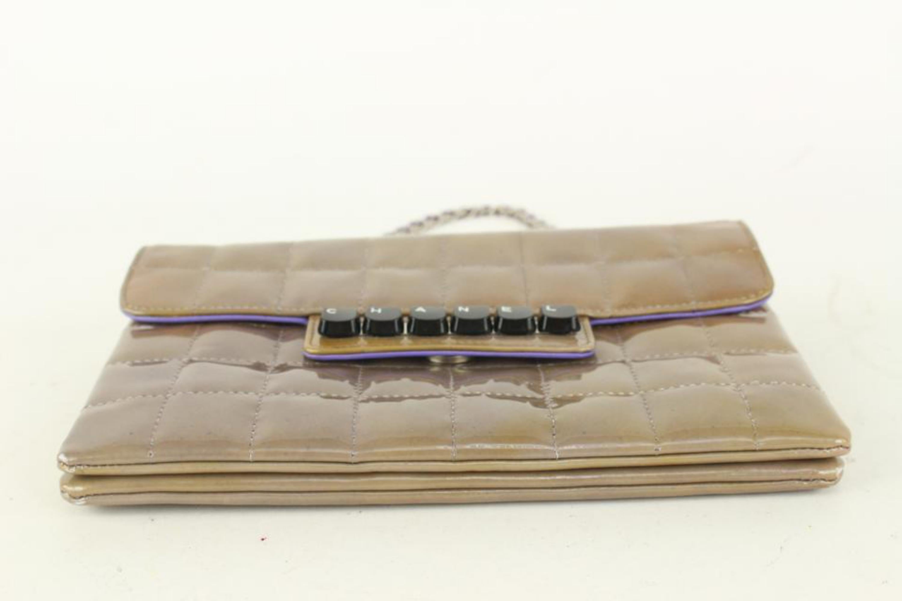 Chanel Purple-Taupe Chocolate Bar Quilted Keyboard Chain Flap 27C1S 2