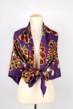 Chanel Purple Tone Silk Stole
