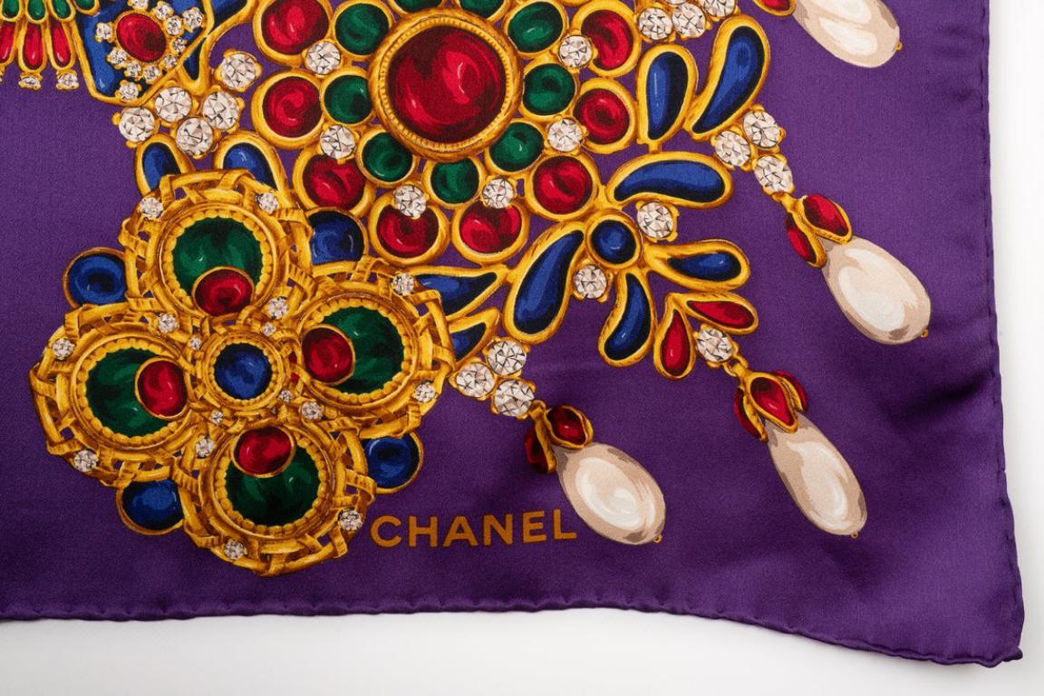 Chanel Purple Tone Silk Stole 1