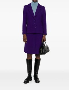 Chanel Purple Tweed Wool BlazerJacket