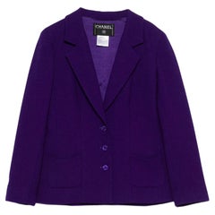 Chanel Purple Tweed Wool BlazerJacket