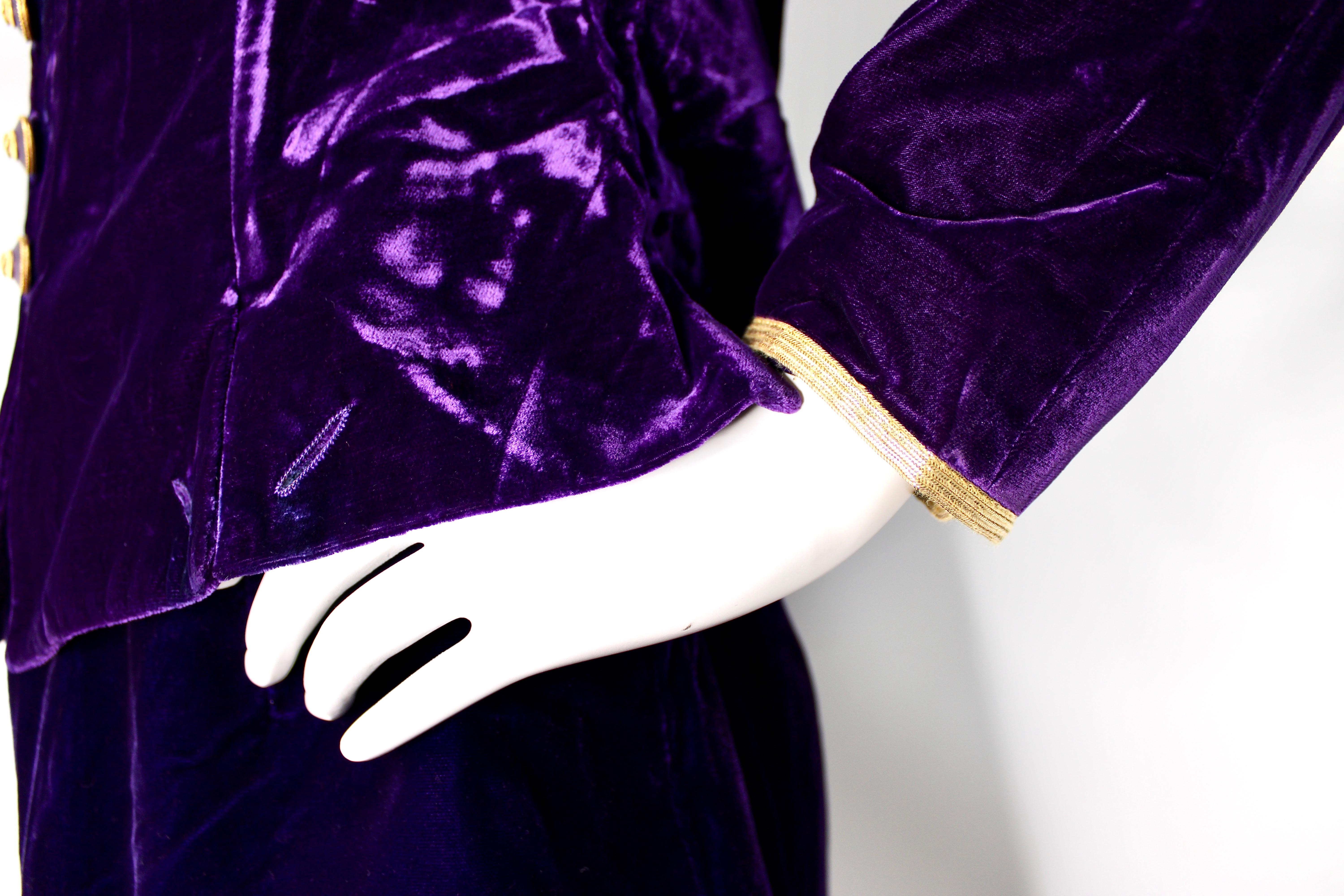 Chanel Purple Velvet Jacket & Skirt Set 1993A im Angebot 1