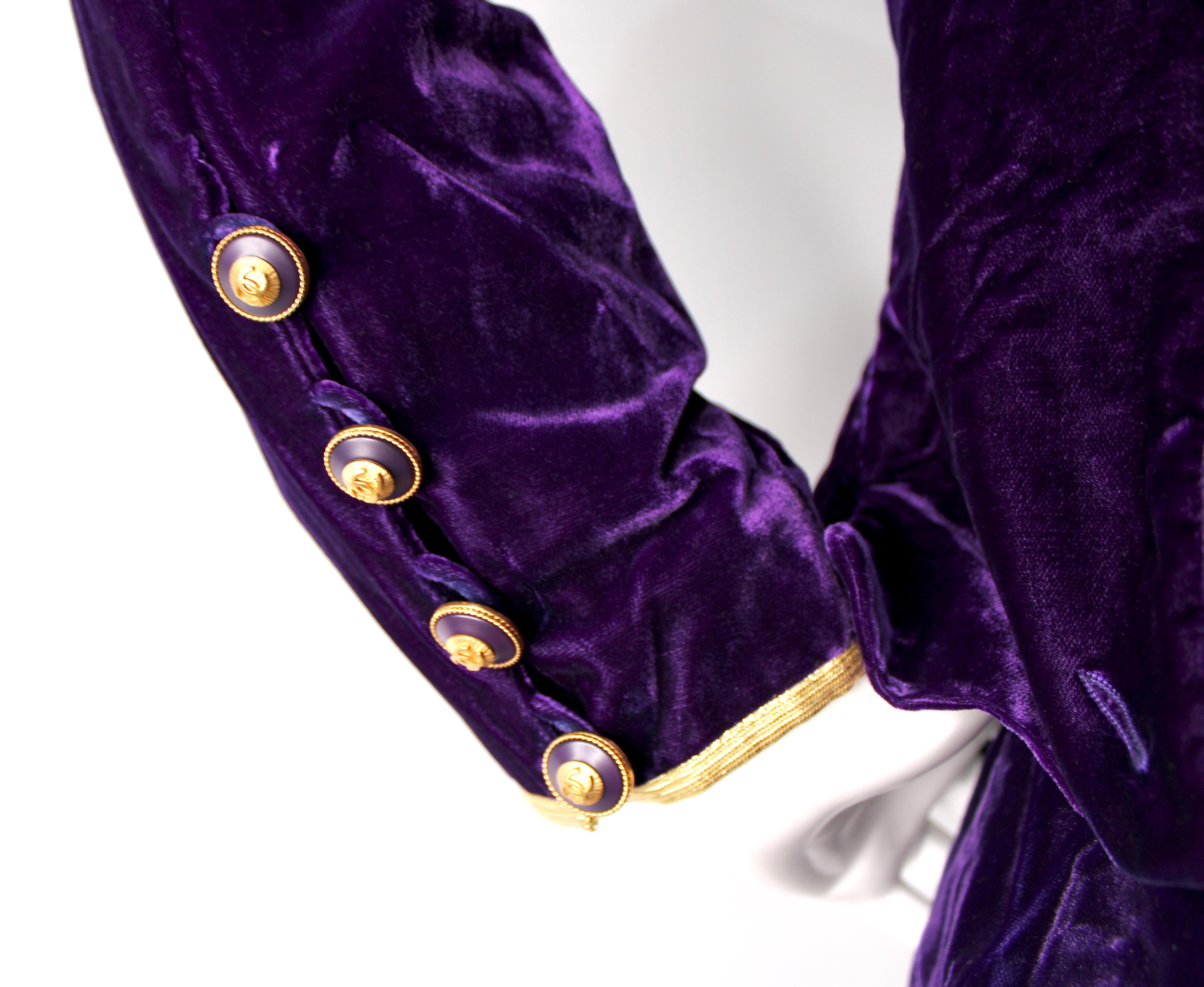 Chanel Purple Velvet Jacket & Skirt Set 1993A im Angebot 3