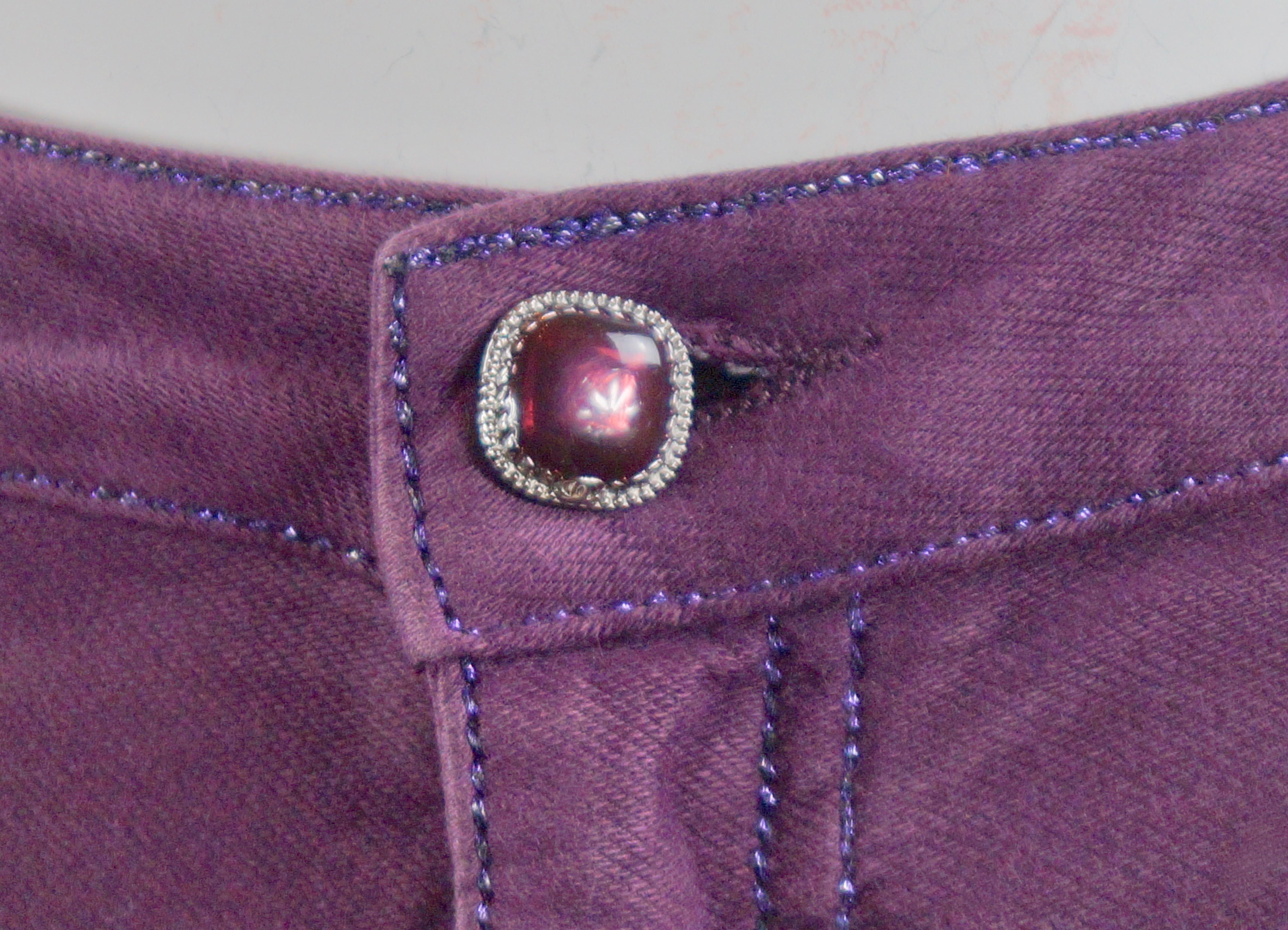 Chanel vaqueros de terciopelo morado pre otoño 2011 París Byzance FR 36 en venta 2