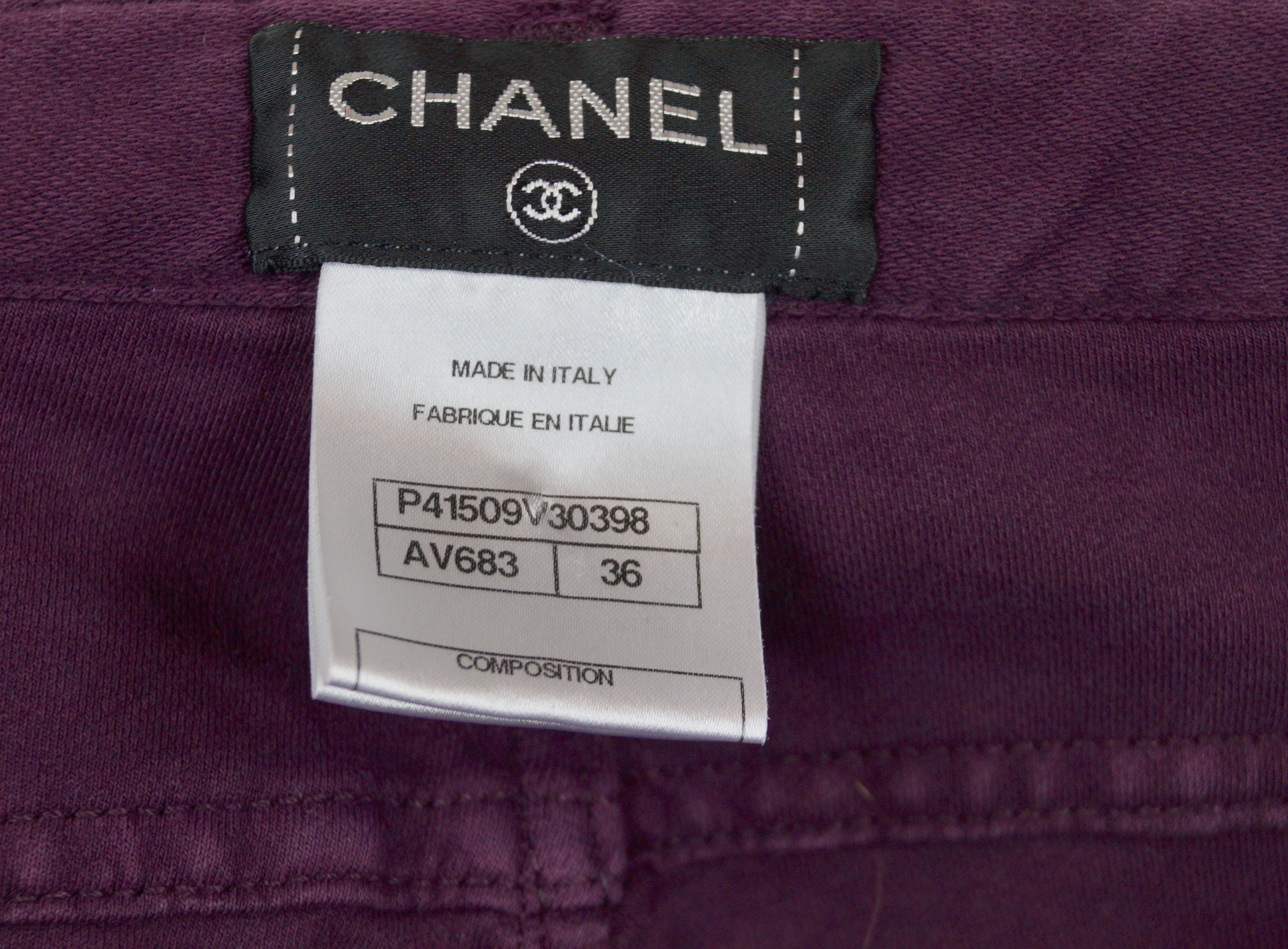 Chanel jean en velours violet pré-collection automne 2011 Paris Byzance FR 36 en vente 3