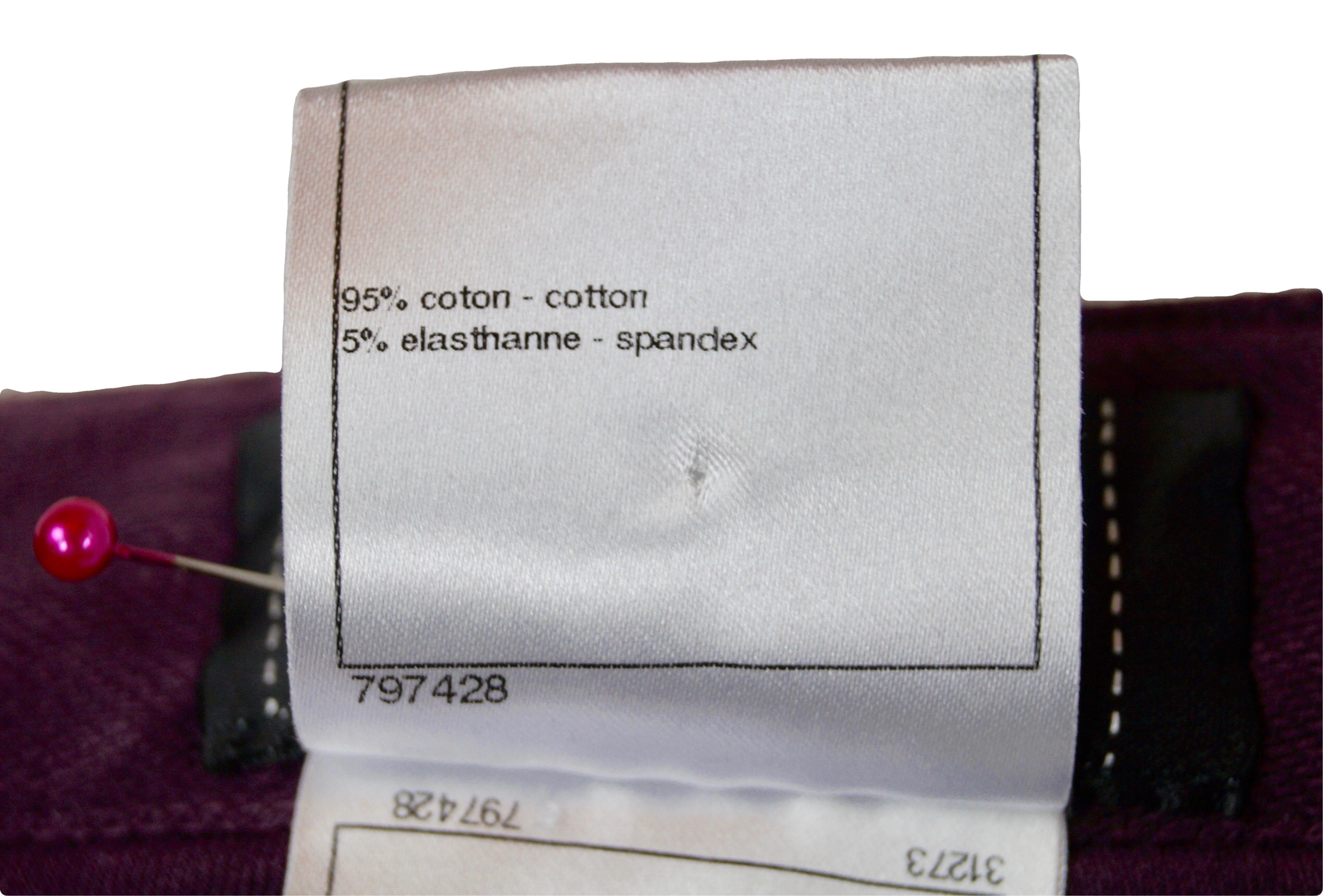 Chanel jean en velours violet pré-collection automne 2011 Paris Byzance FR 36 en vente 4