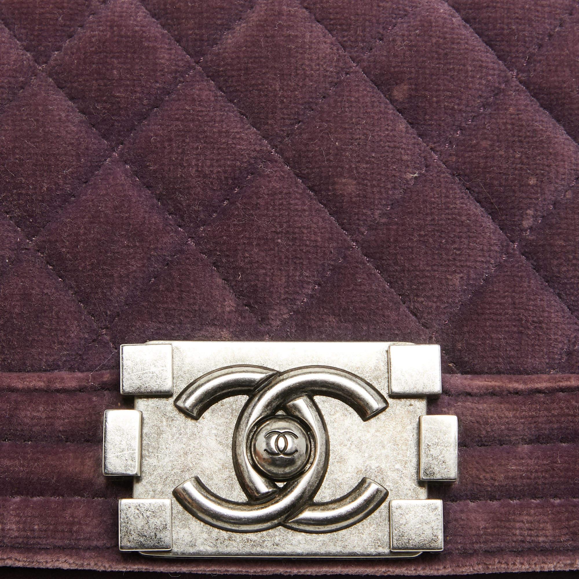 Women's Chanel Purple Velvet Small Boy Bag