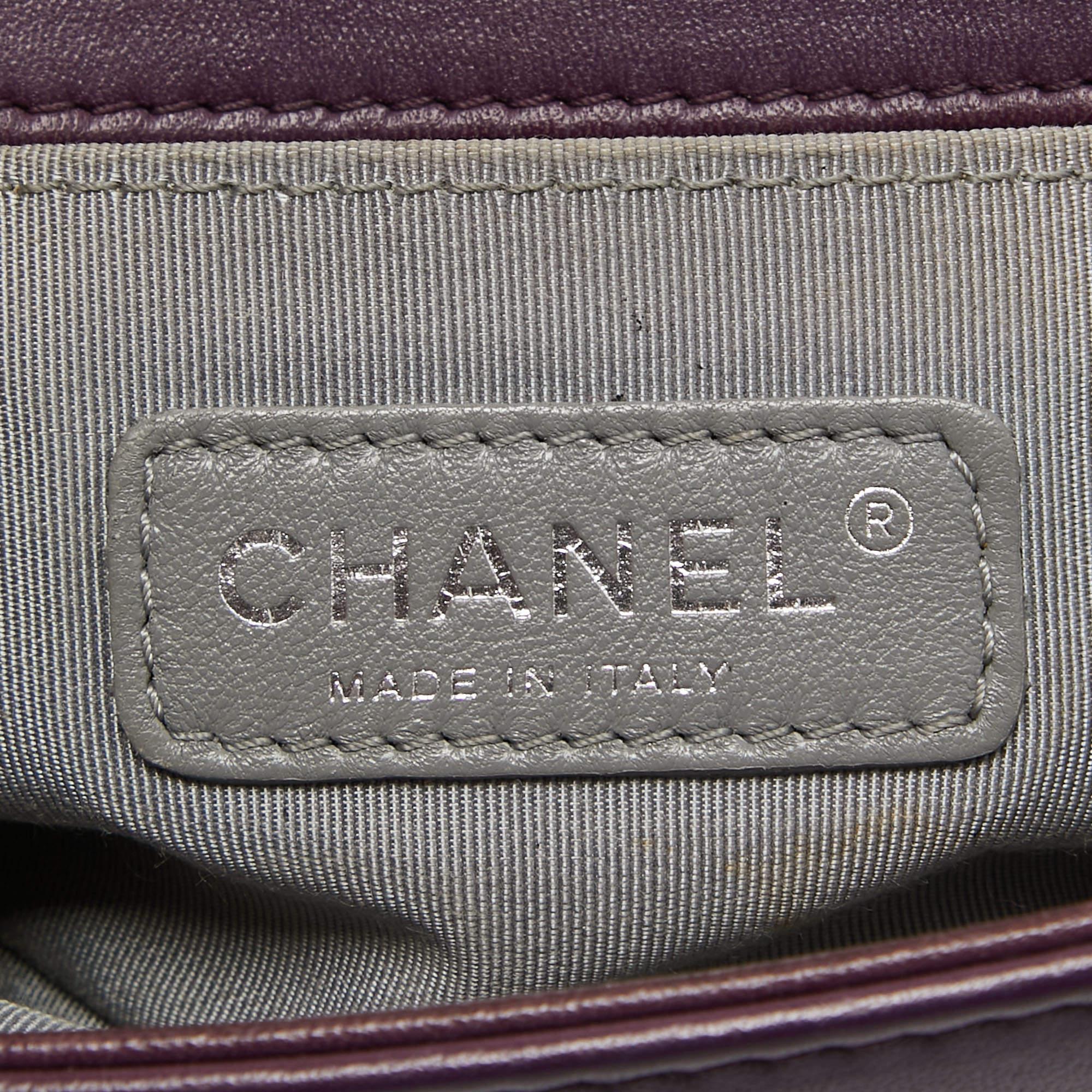 Chanel Purple Velvet Small Boy Bag 2