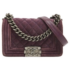 Chanel Purple Velvet Small Boy Bag
