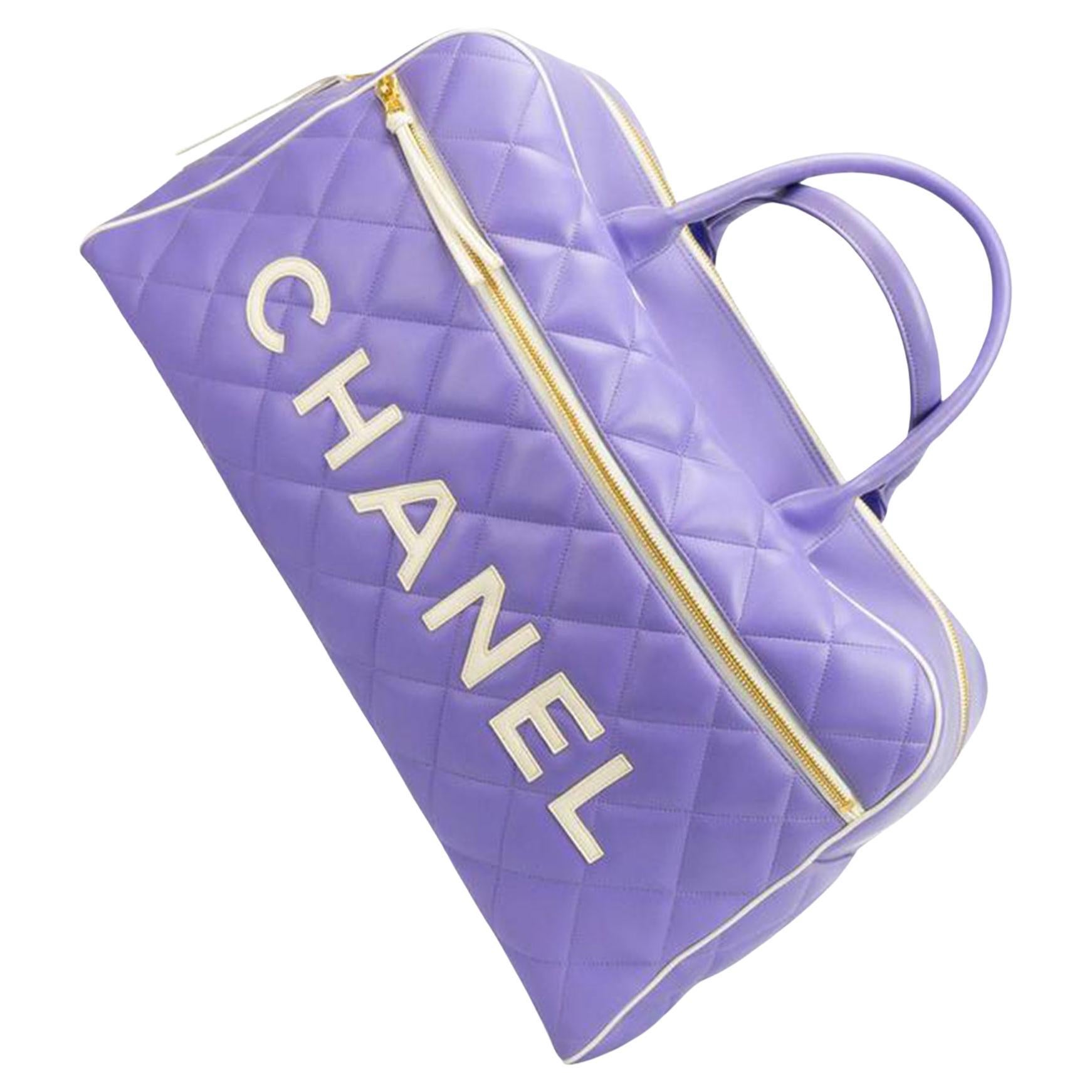 Chanel Purple Weekend Overnight Duffle Tote