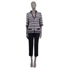 CHANEL purple & white cotton 2013 TWEED Jacket 36 XS