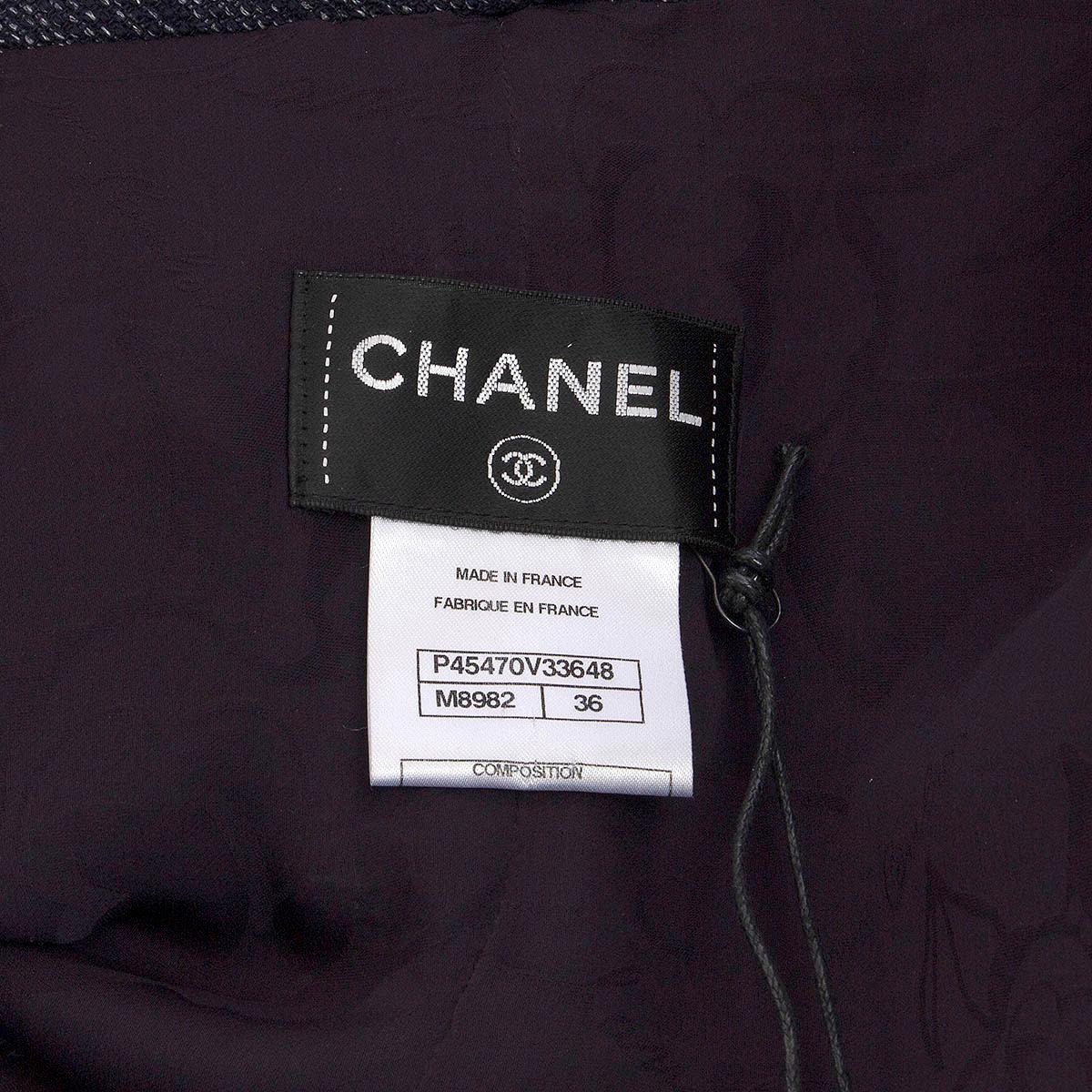 CHANEL purple & white cotton 2013 TWEED Jacket 36 XS For Sale 4
