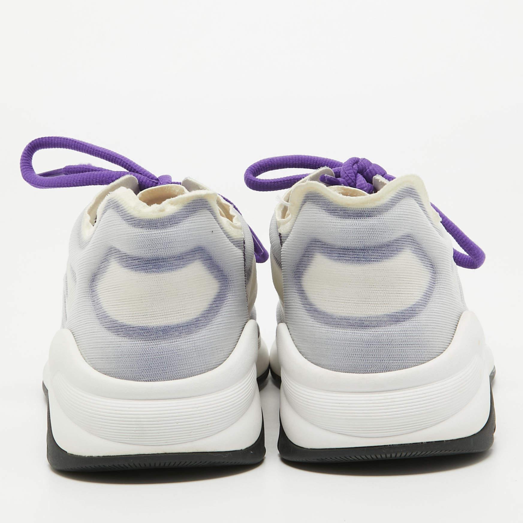 Women's Chanel Purple/White Mesh Interlocking CC Logo Sneakers Size 40.5 For Sale