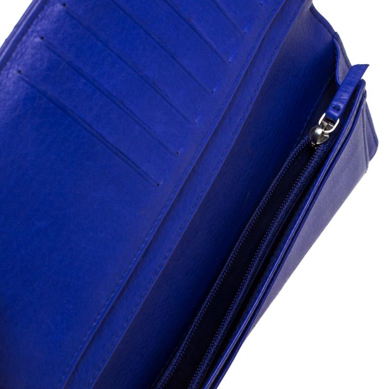Chanel Purple Wild Stitch Quilted Leather Yen Bifold Wallet 2