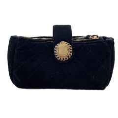 CHANEL Purse in Black Quilted Velvet Calfskin