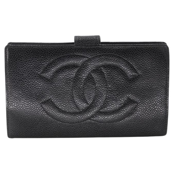 Chanel Purse Long Caviar Leather CC French Wallet CC-0720N-0001 For Sale