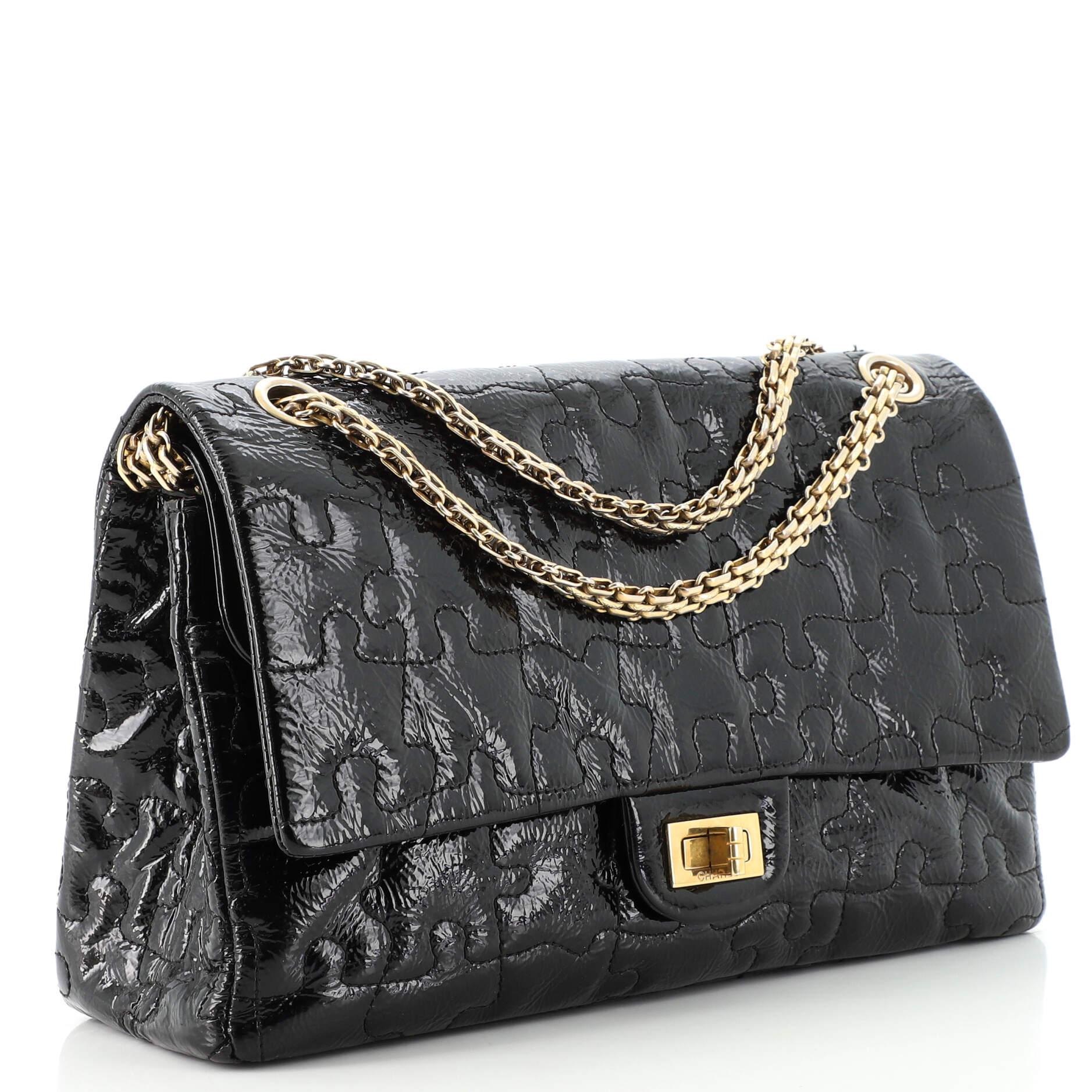 Chanel Puzzle Reissue 2.55 Flap Bag Quilted Patent 226 In Good Condition In NY, NY