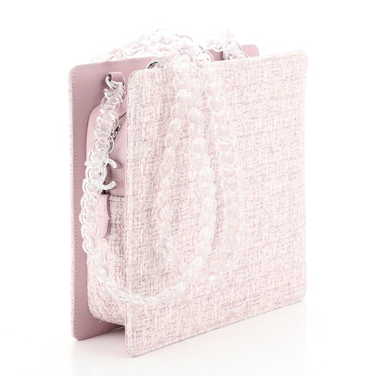 Pink Tweed PVC Chain Fantasy Square Bag Silver Hardware, 2016