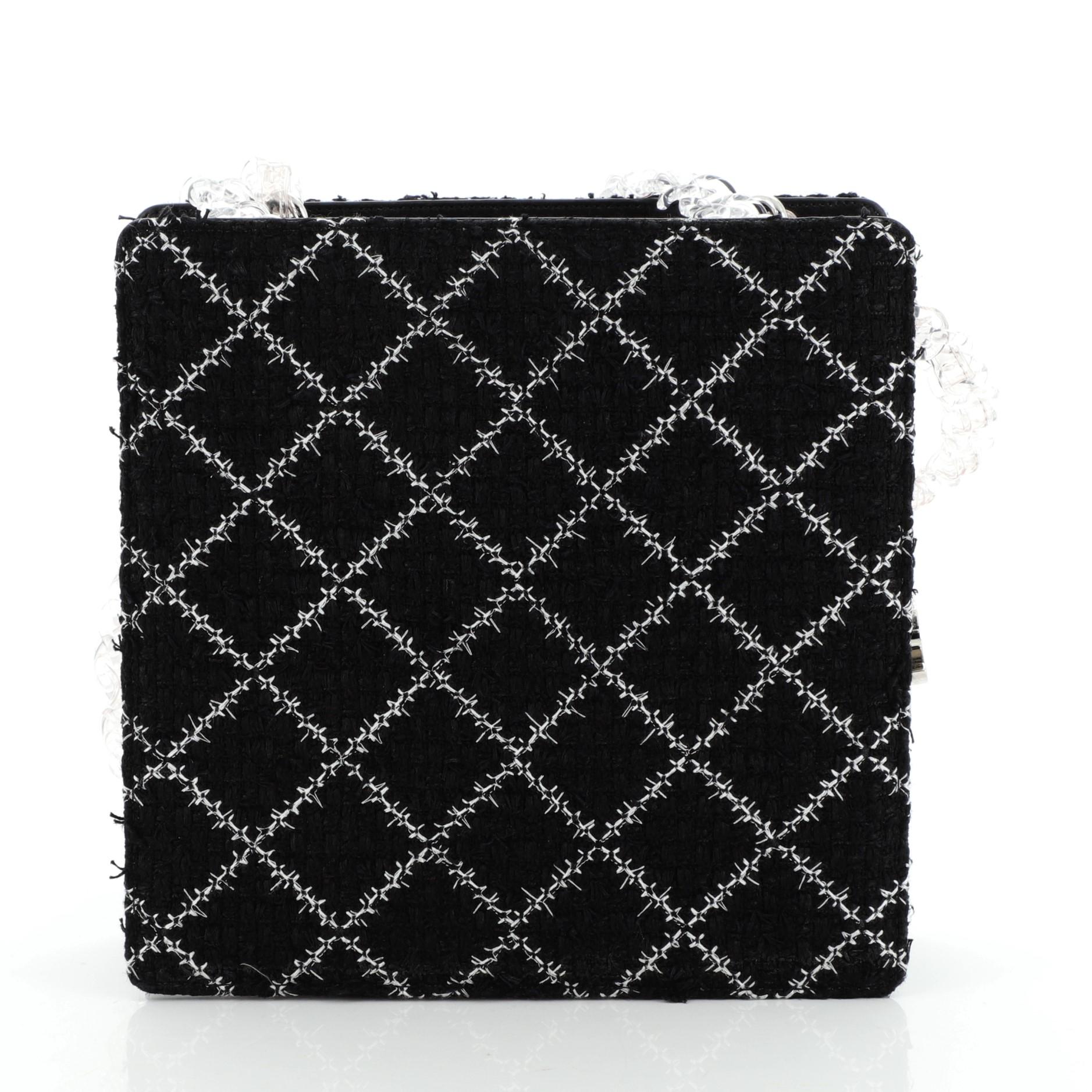 Black Chanel PVC Chain Tote Tweed Small
