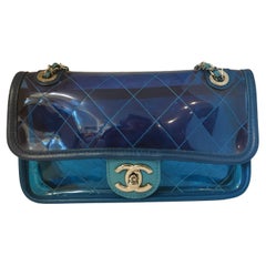 Chanel Pvc Leather blue shoulder bag