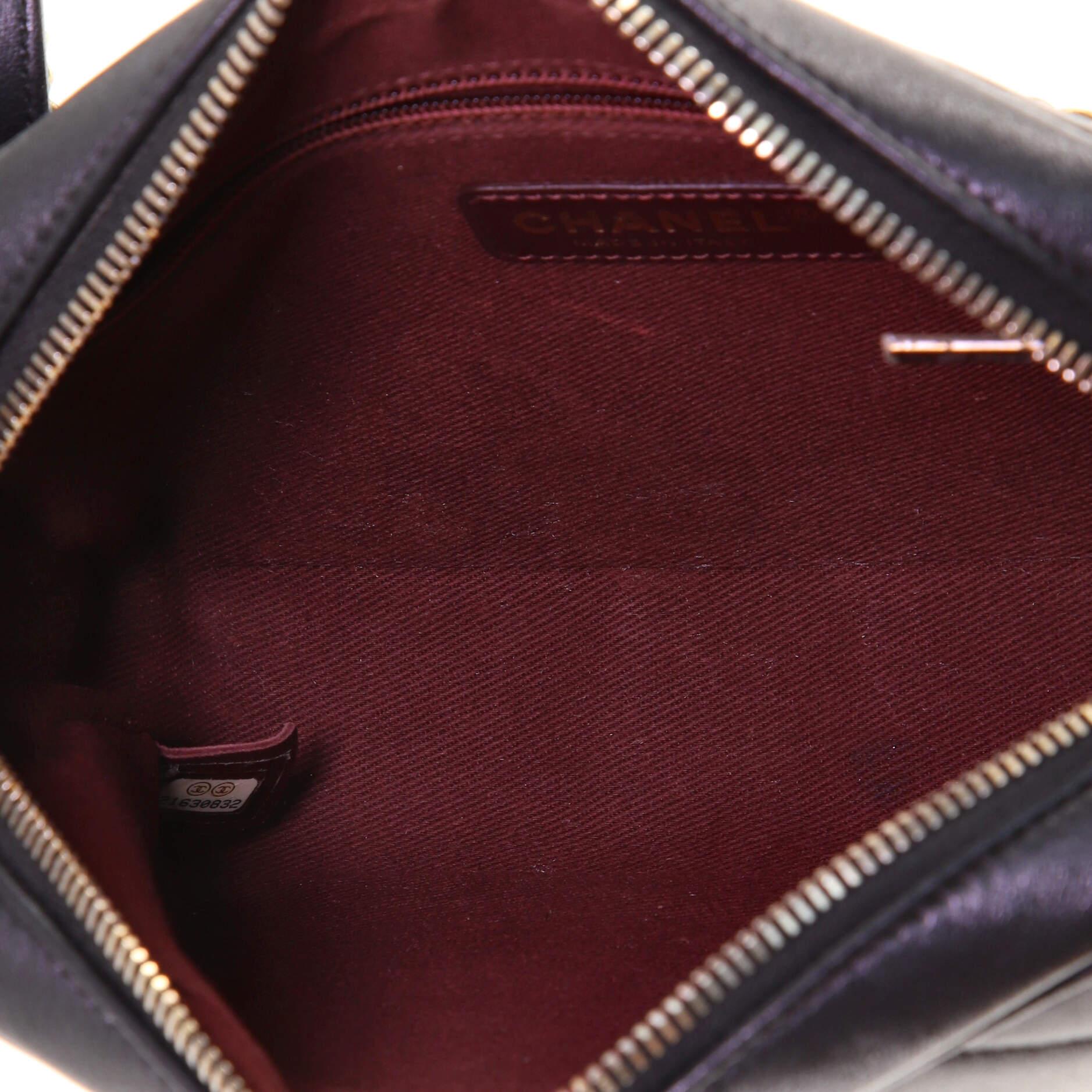 Women's or Men's Chanel Pyramid CC Camera Bag Chevron Leather Small