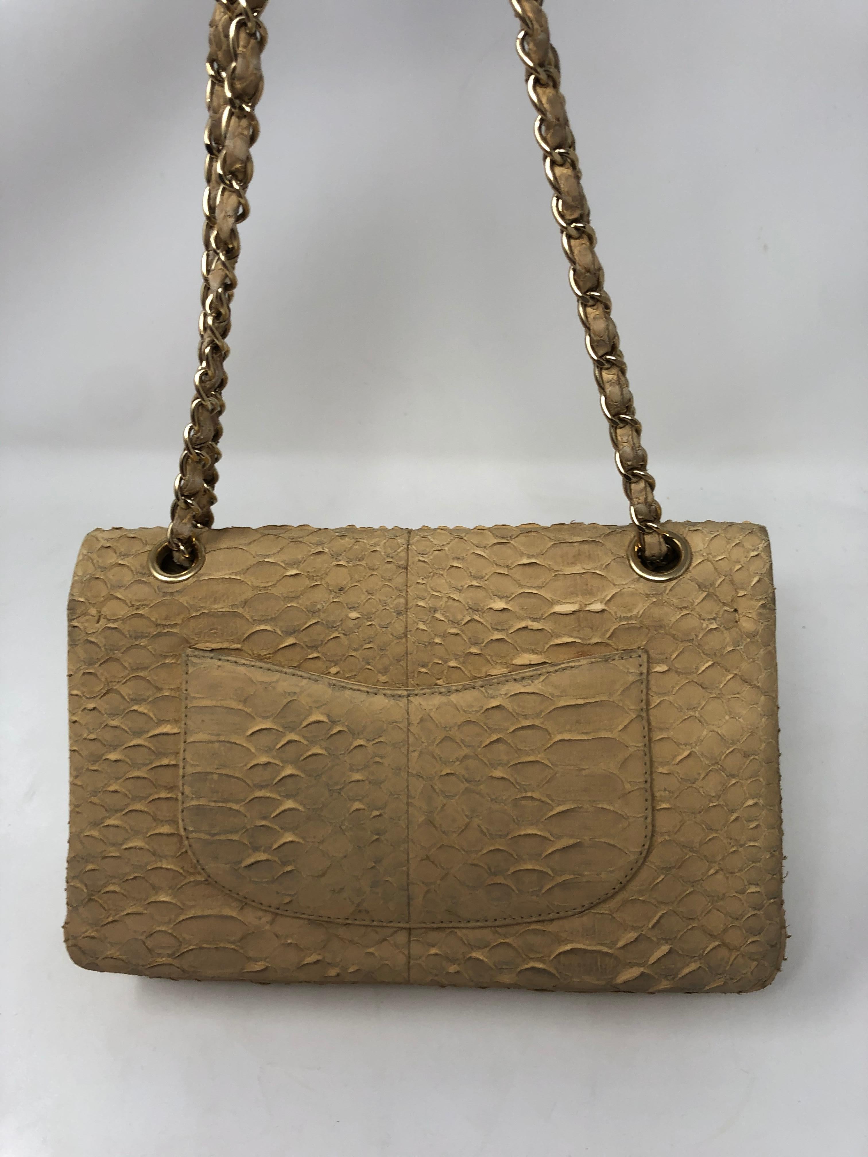 Chanel Python Double Flap Bag In Good Condition In Athens, GA