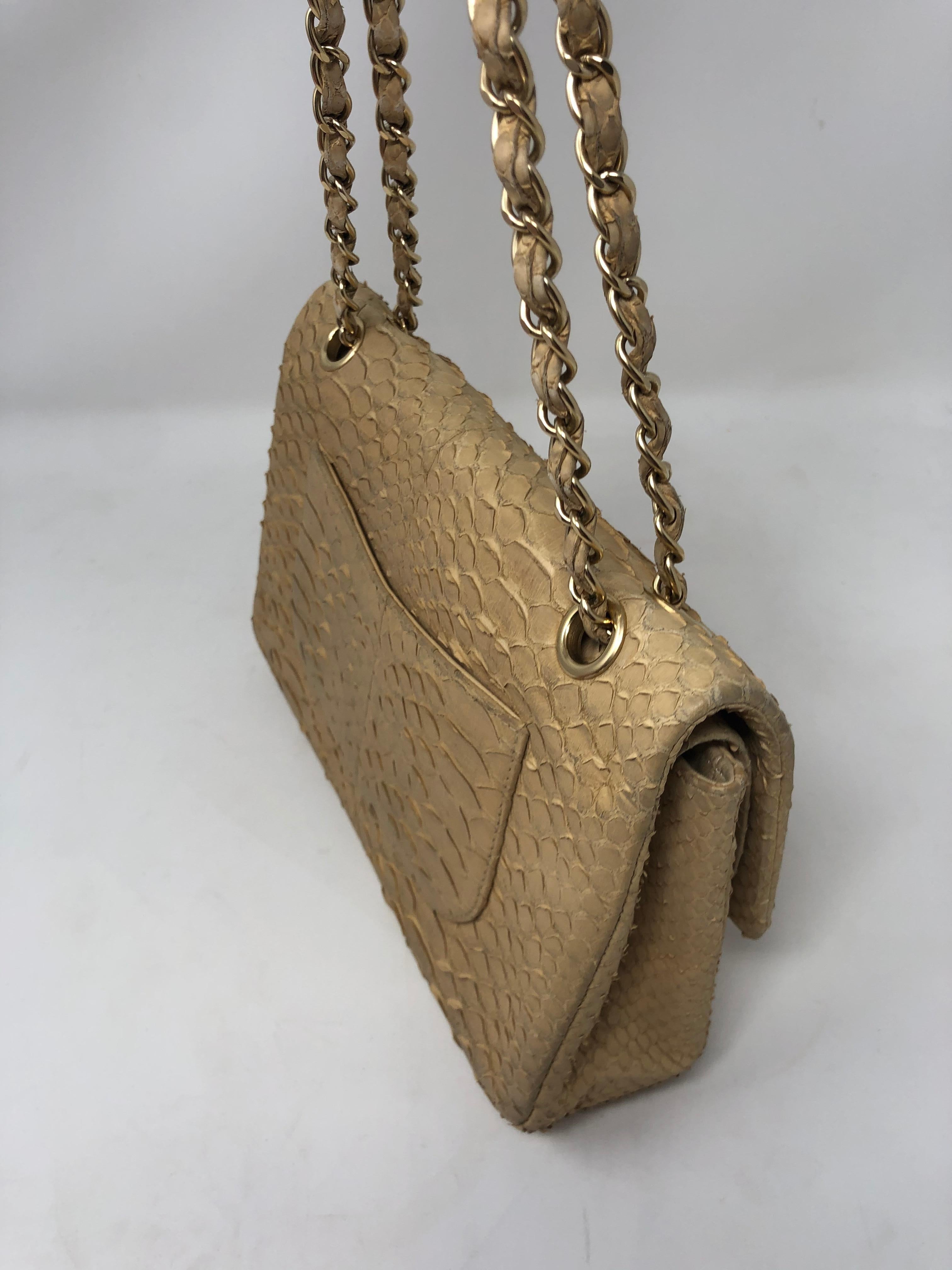 Women's or Men's Chanel Python Double Flap Bag