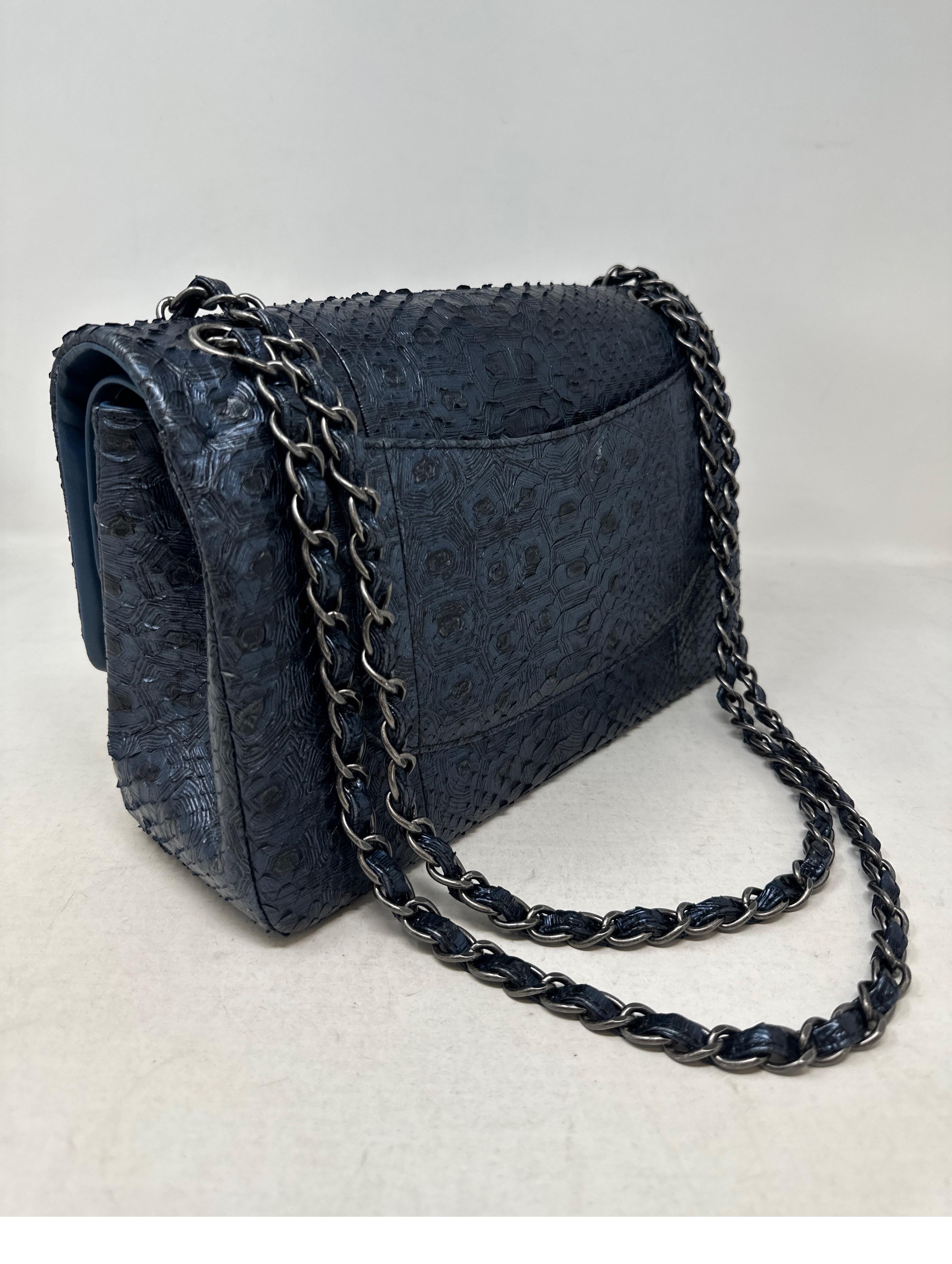 Chanel Python Exotic Jumbo Flap Bag  6