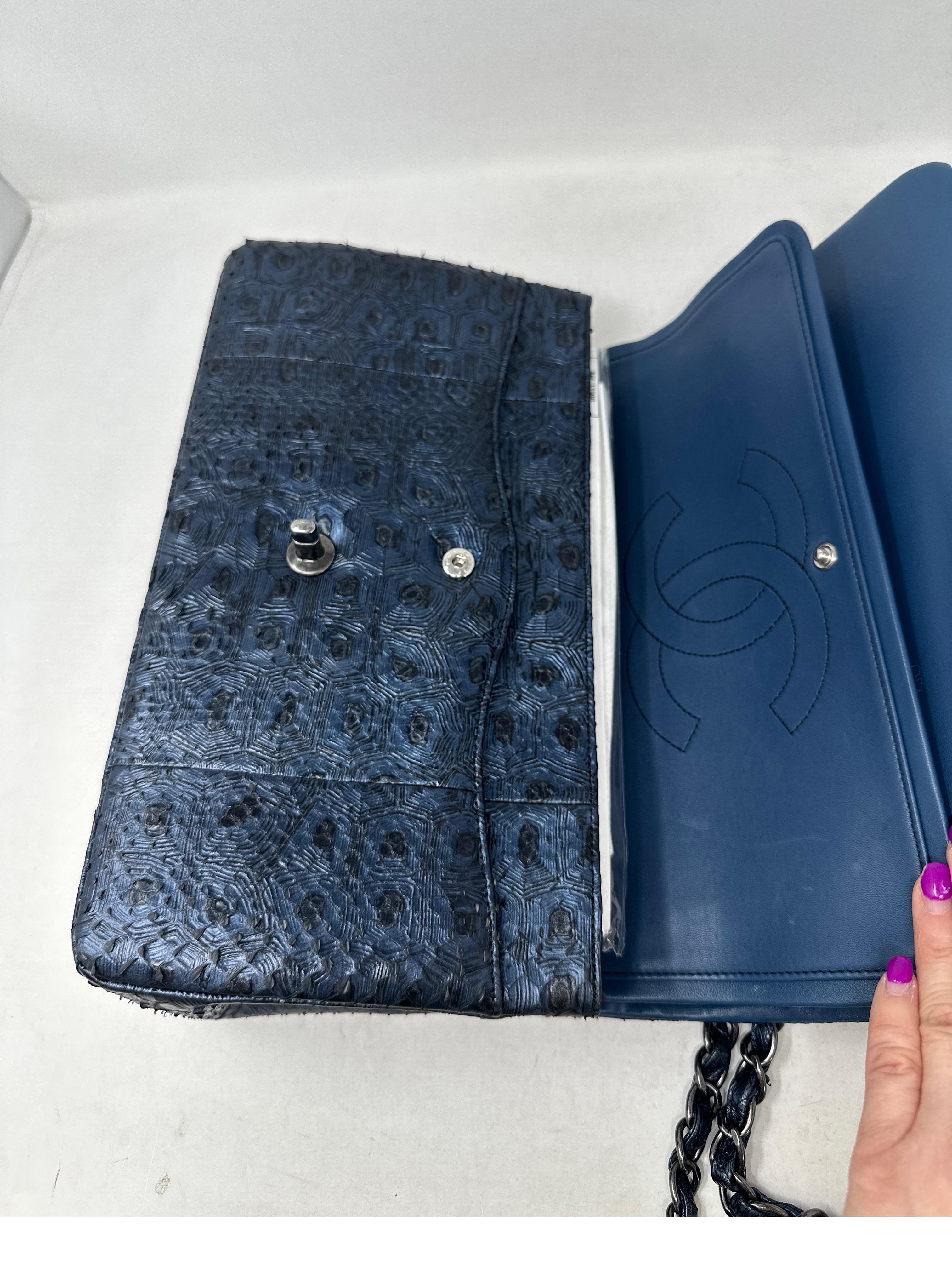 Chanel Python Exotic Jumbo Flap Bag  8