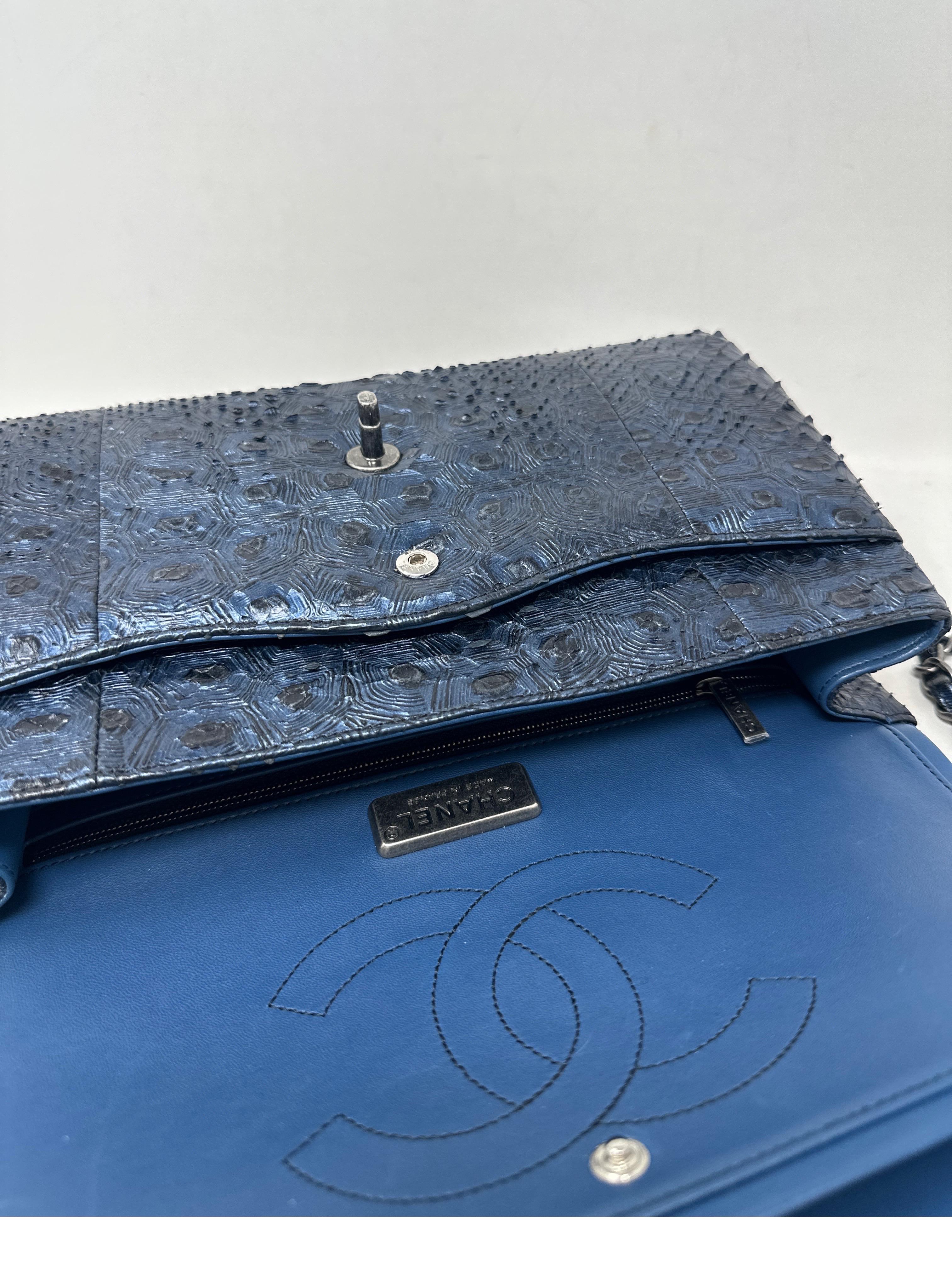 Chanel Python Exotic Jumbo Flap Bag  10