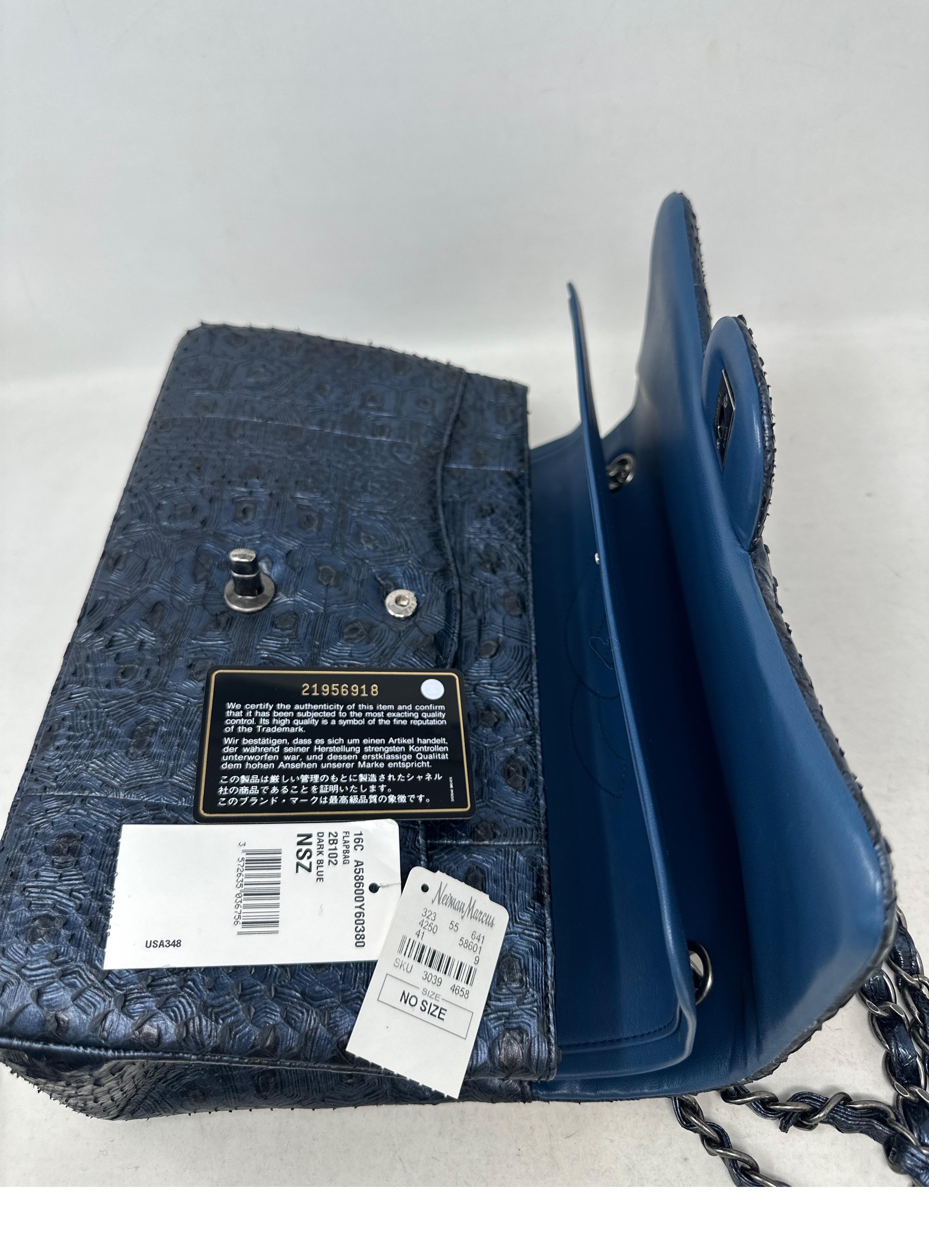 Chanel Python Exotic Jumbo Flap Bag  11