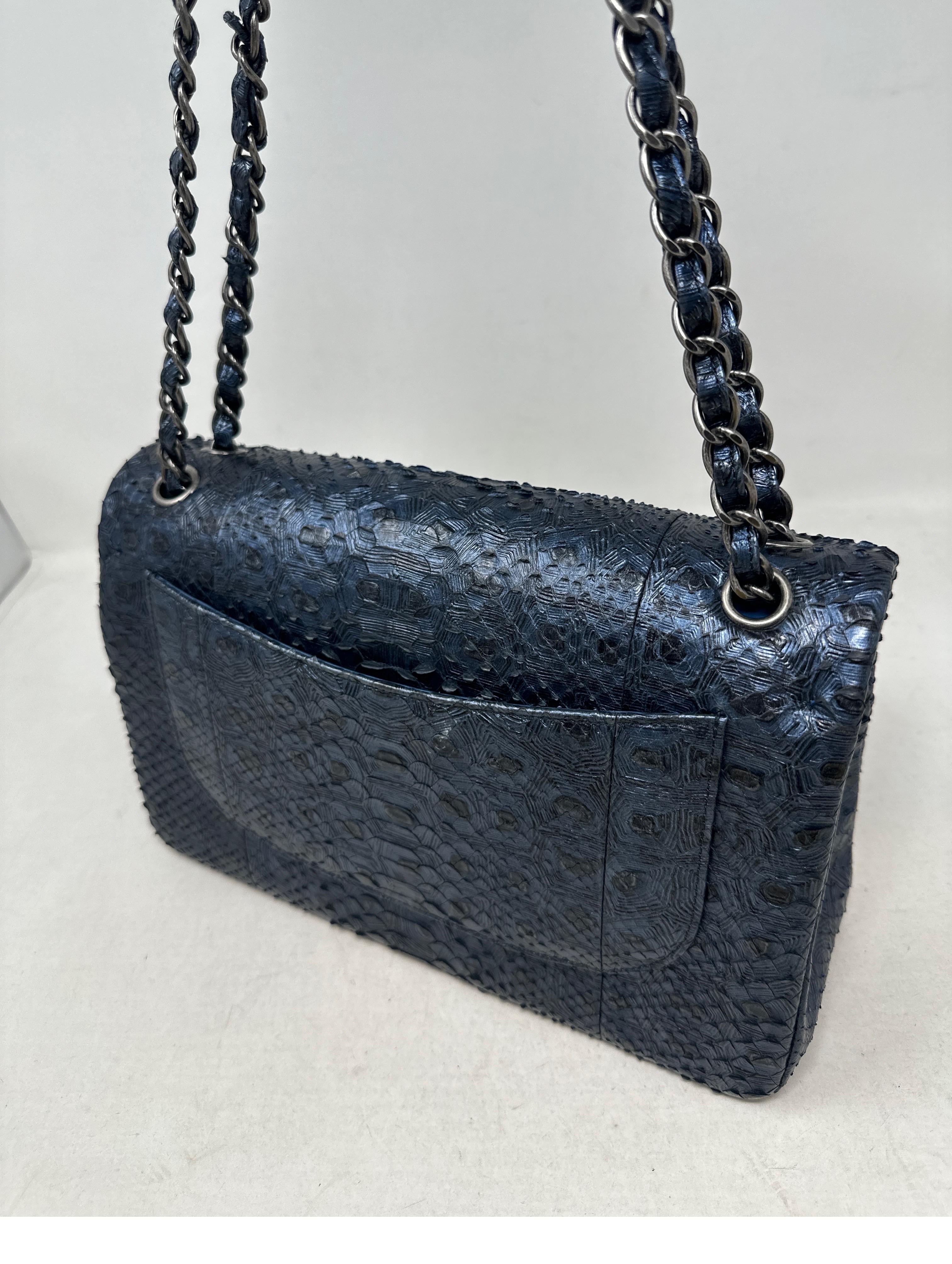 Chanel Python Exotic Jumbo Flap Bag  In New Condition In Athens, GA