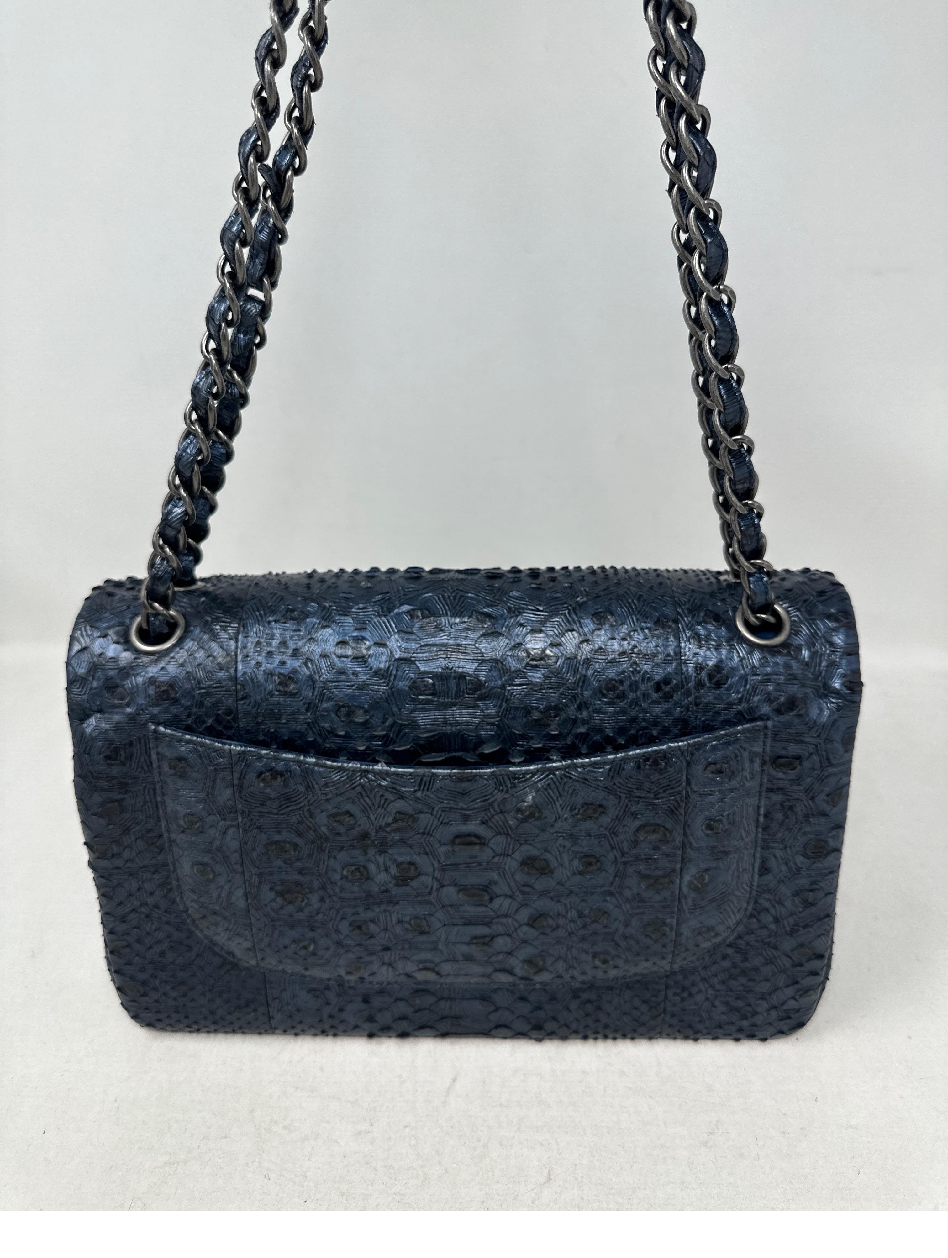 Women's or Men's Chanel Python Exotic Jumbo Flap Bag 