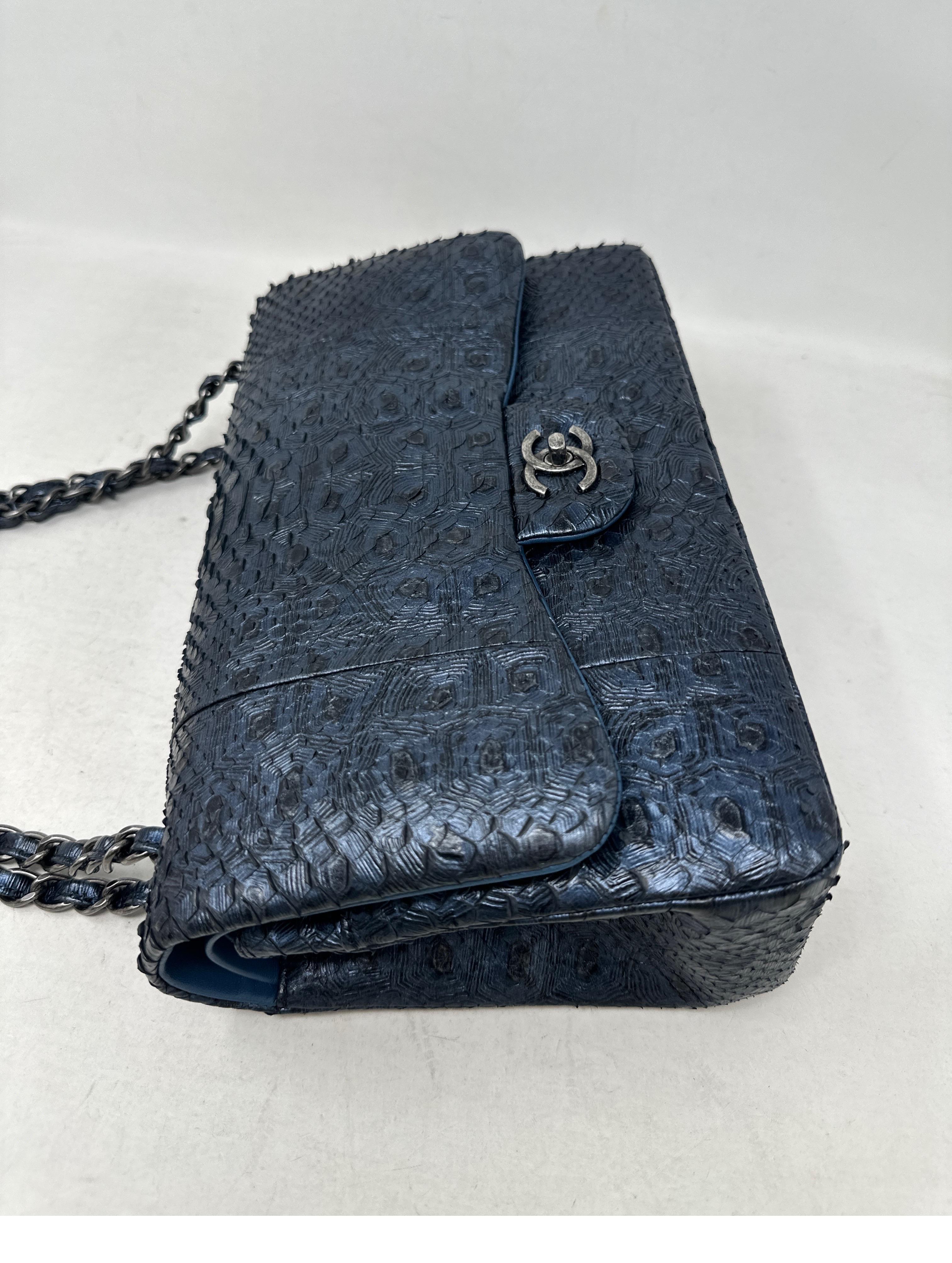 Chanel Python Exotic Jumbo Flap Bag  1