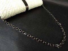 Chanel Python Flap 219333 White Patent Leather Shoulder Bag