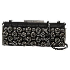 Chanel - Sac de soirée Minaudière à breloques en maille et imprimé python