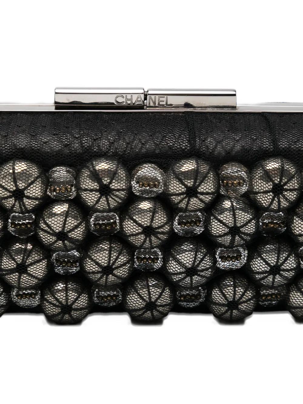 Chanel Python Print Mesh Charm Minaudière Evening Shoulder Bag In Good Condition For Sale In Miami, FL