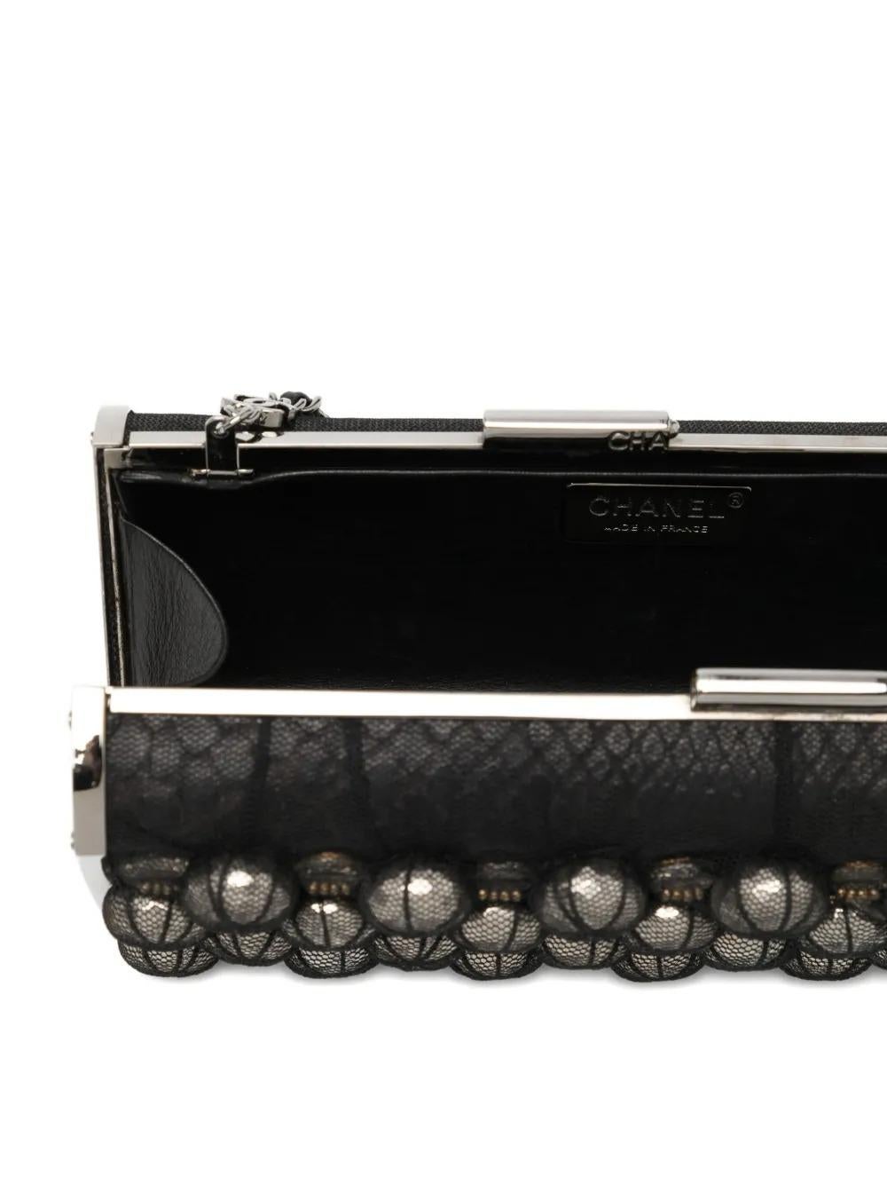 Women's or Men's Chanel Python Print Mesh Charm Minaudière Evening Shoulder Bag For Sale