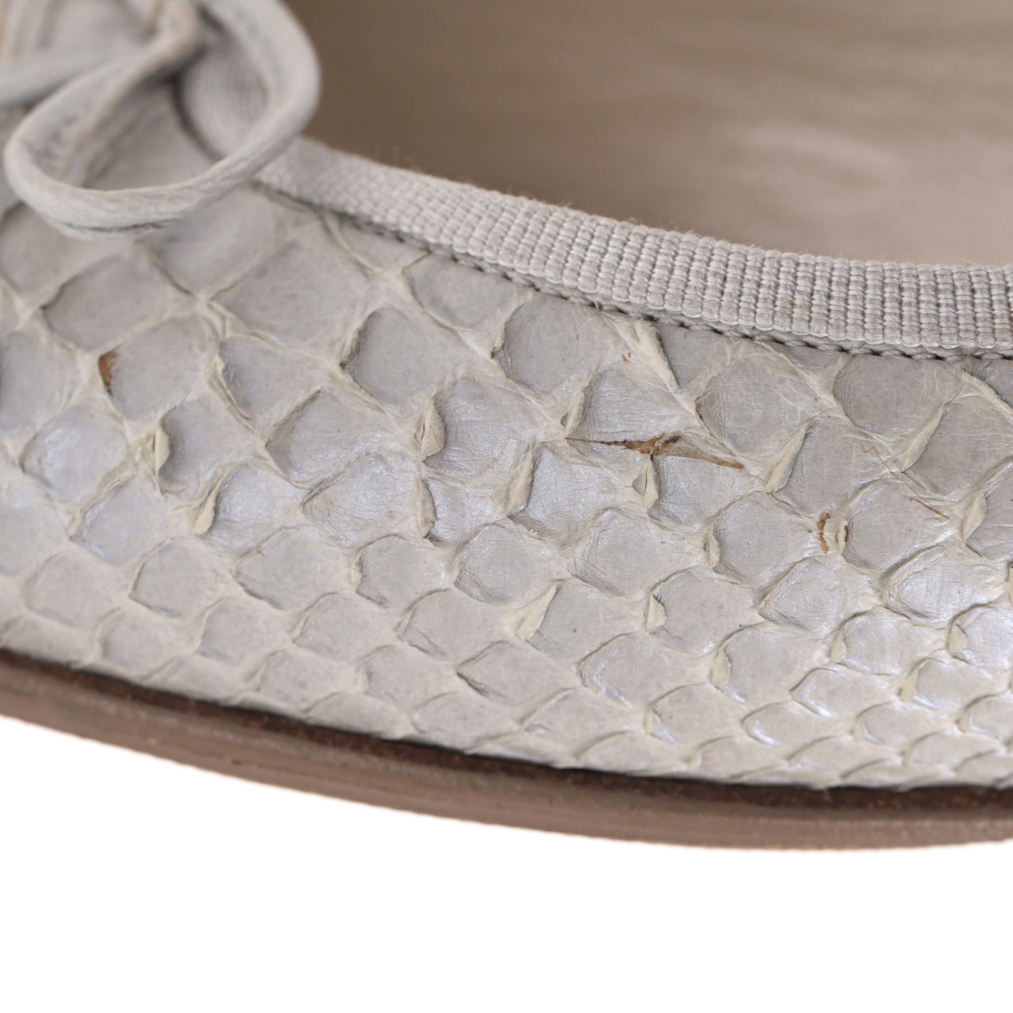Chanel Python Skin 'cc' Logo & Bow Detail Ballet … - image 10
