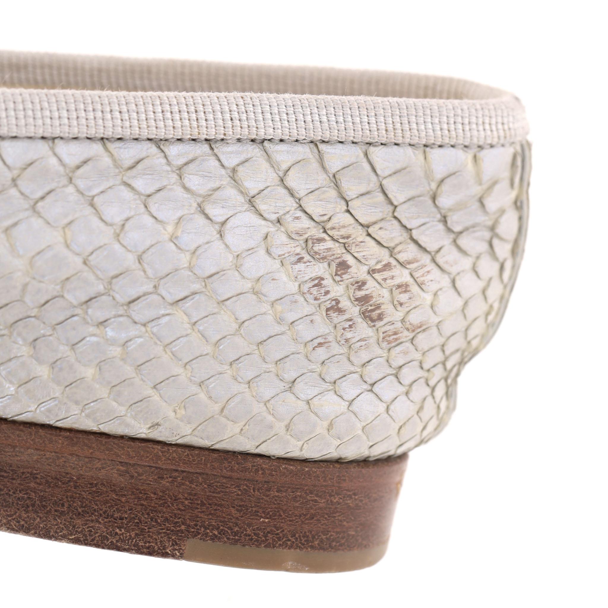 Chanel Python Skin 'cc' Logo & Bow Detail Ballet … - image 12