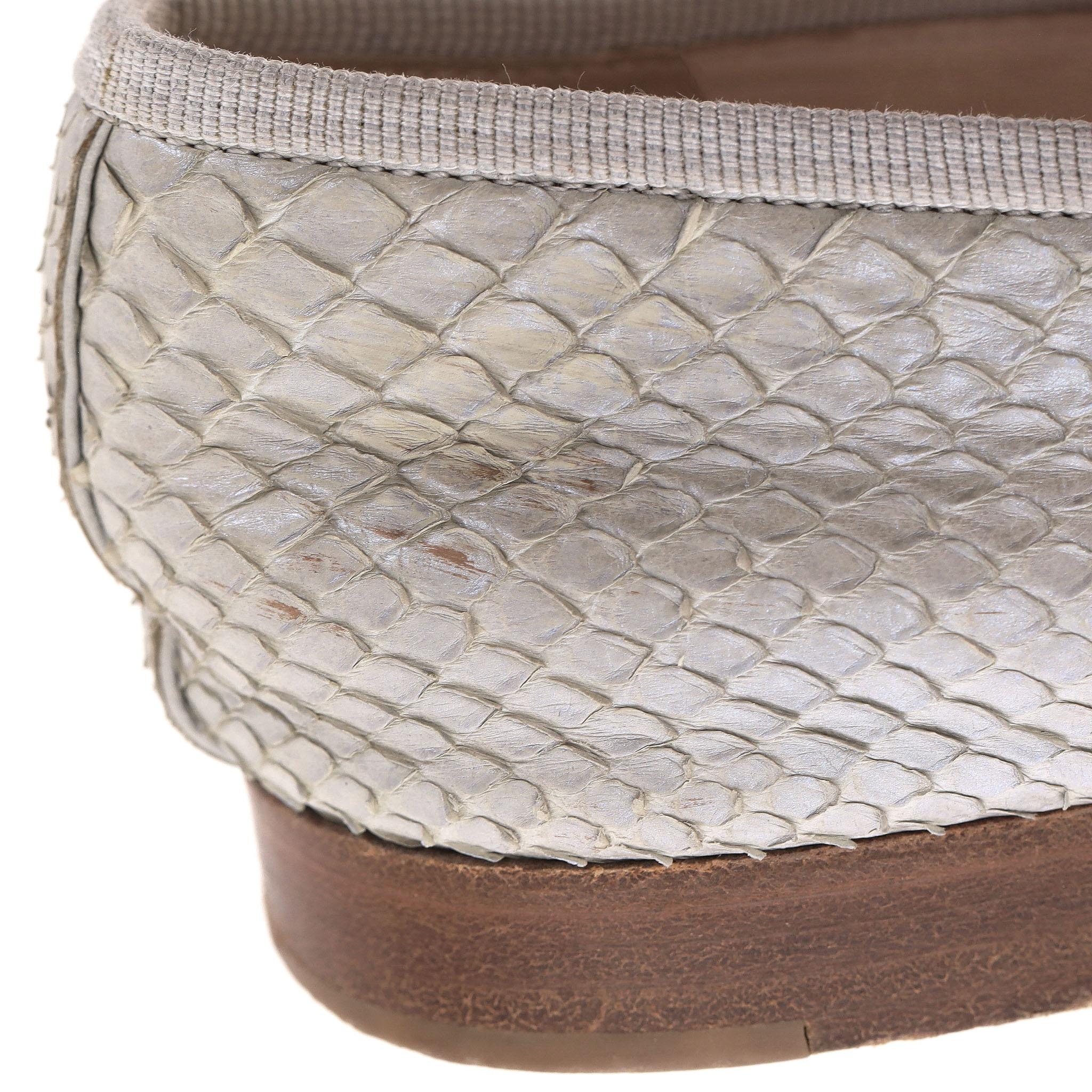 Chanel Python Skin 'cc' Logo & Bow Detail Ballet … - image 8