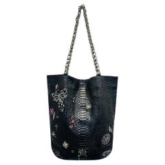Chanel Python Skin Crystal Embellished Tote Bag