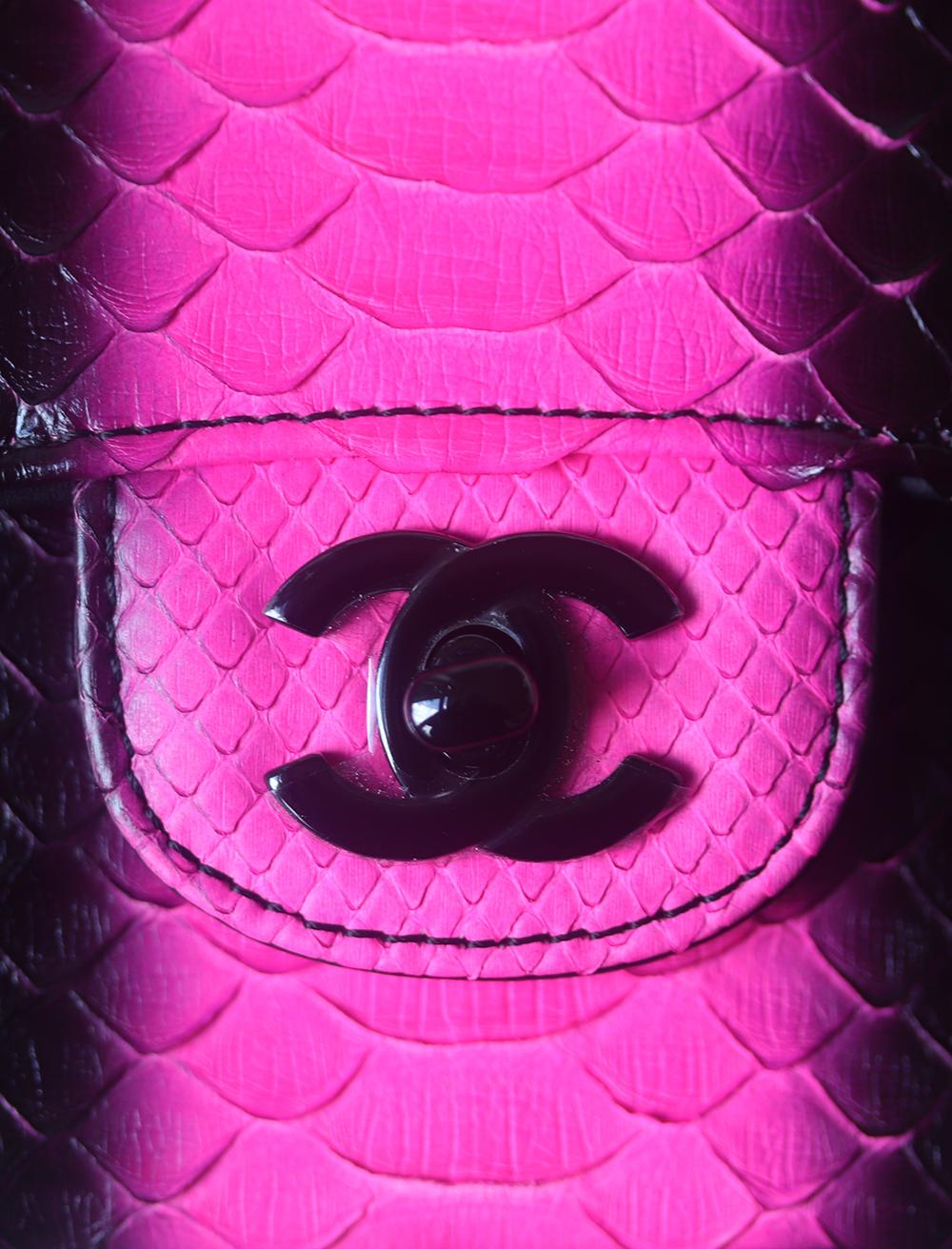 chanel python flap bag